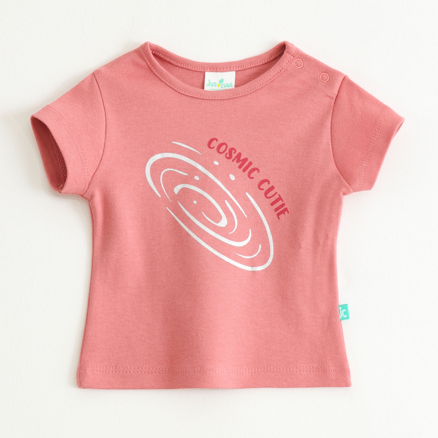 Baby Girls Pink Cosmic Cutie Graphic Printed Cotton T-Shirt