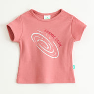 Baby Girls Pink Cosmic Cutie Graphic Printed Cotton T-Shirt