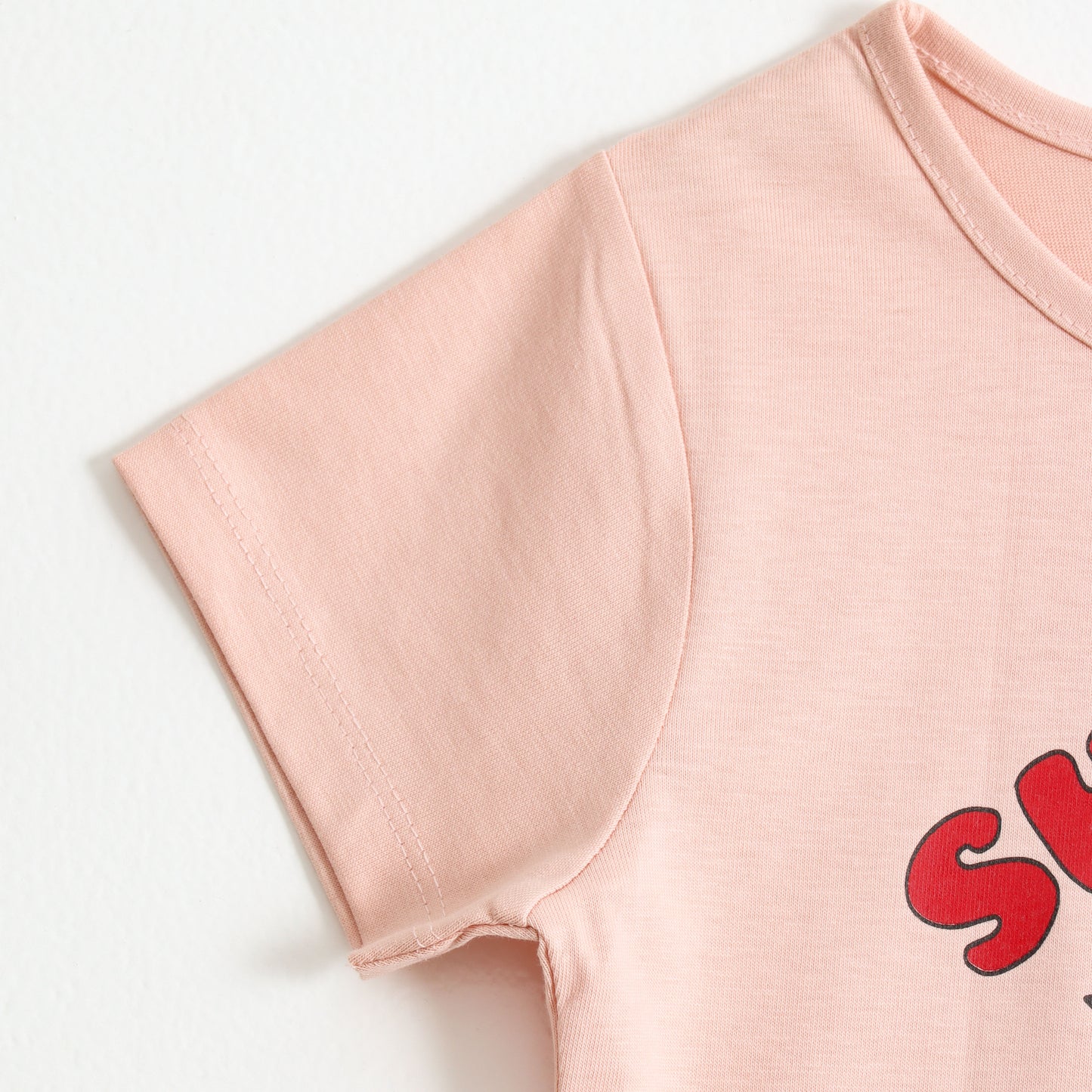 Baby Girls Peach Puppy Graphic Printed Cotton T-Shirt