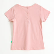 Baby Girls Pink Little Dino Graphic Printed Cotton T-Shirt