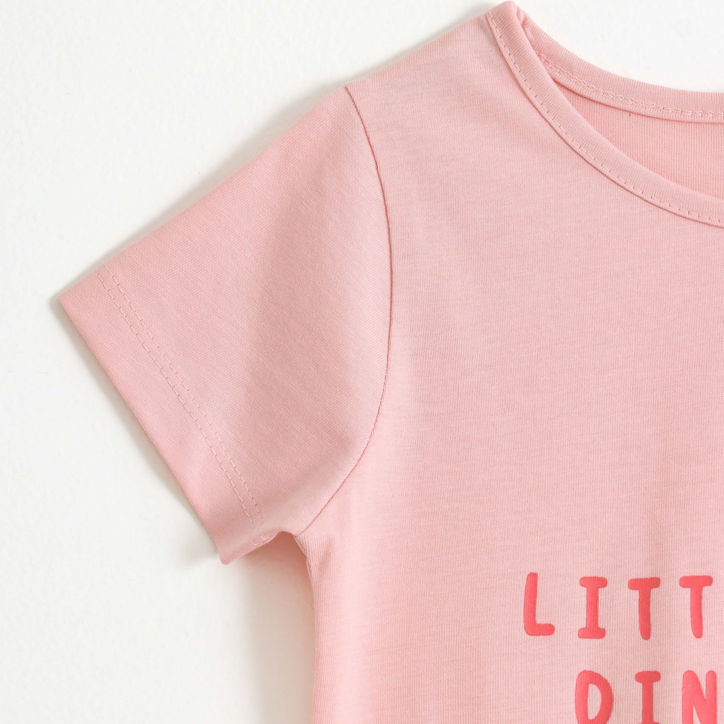 Baby Girls Pink Little Dino Graphic Printed Cotton T-Shirt