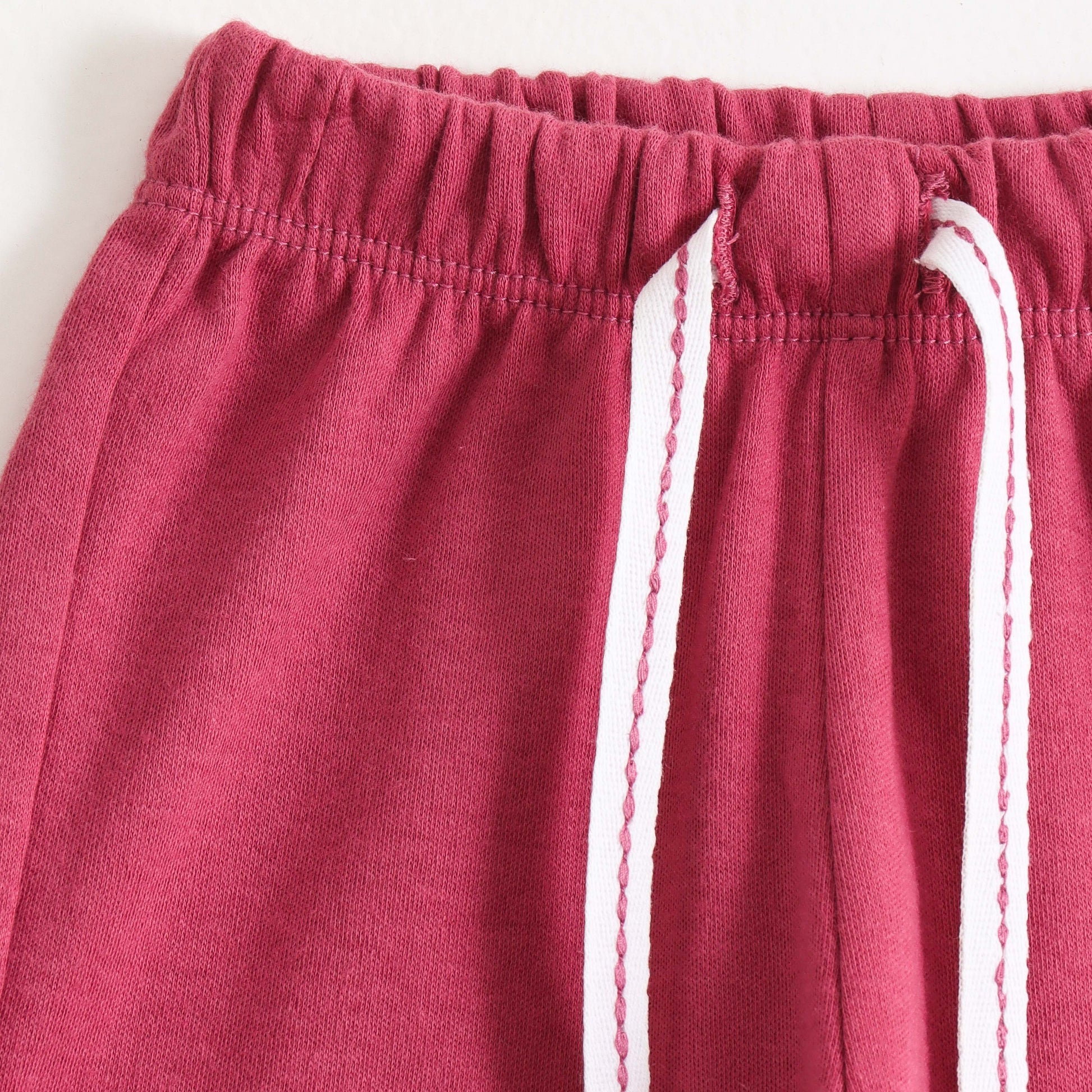 Girls Pink Flower Graphic Printed Cotton Knit Regular Fit Shorts