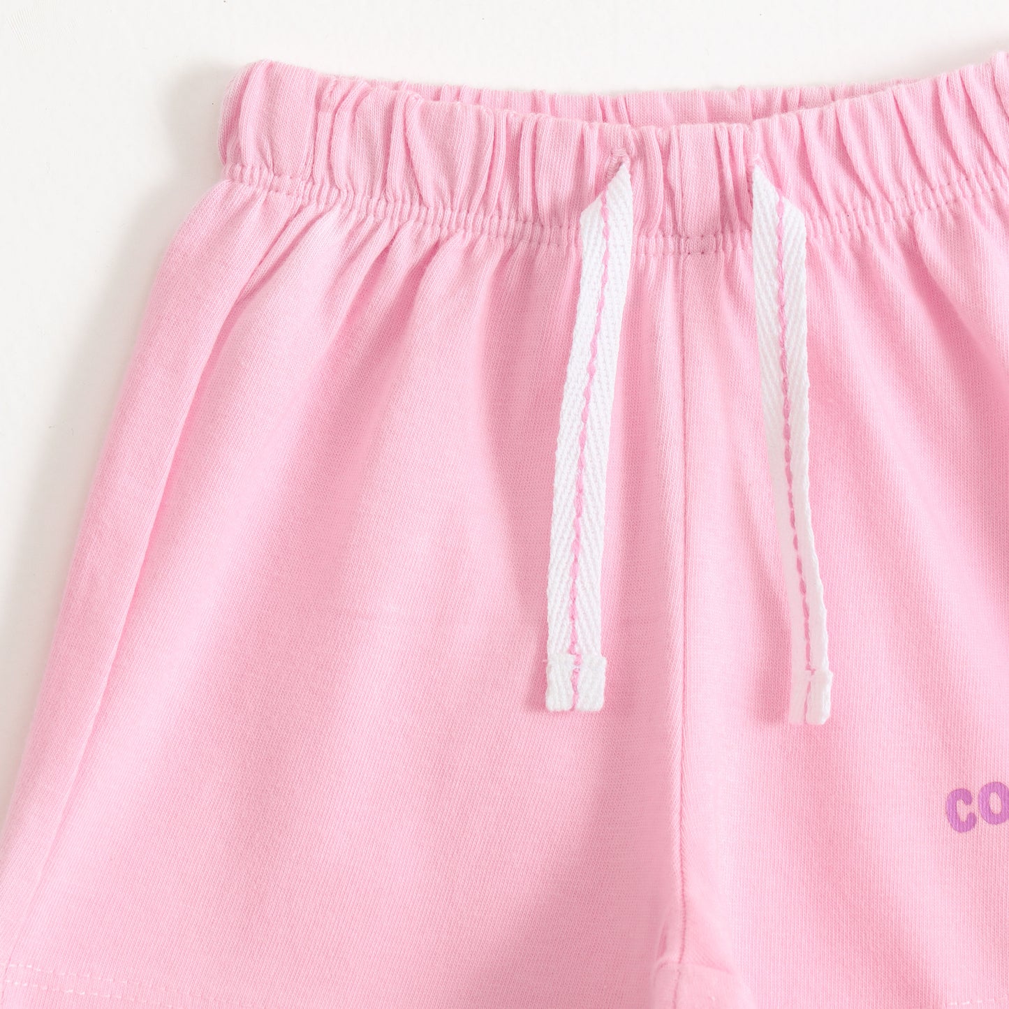 Girls Pink Cosmic Cutie Graphic Printed Cotton Knit Regular Fit Shorts