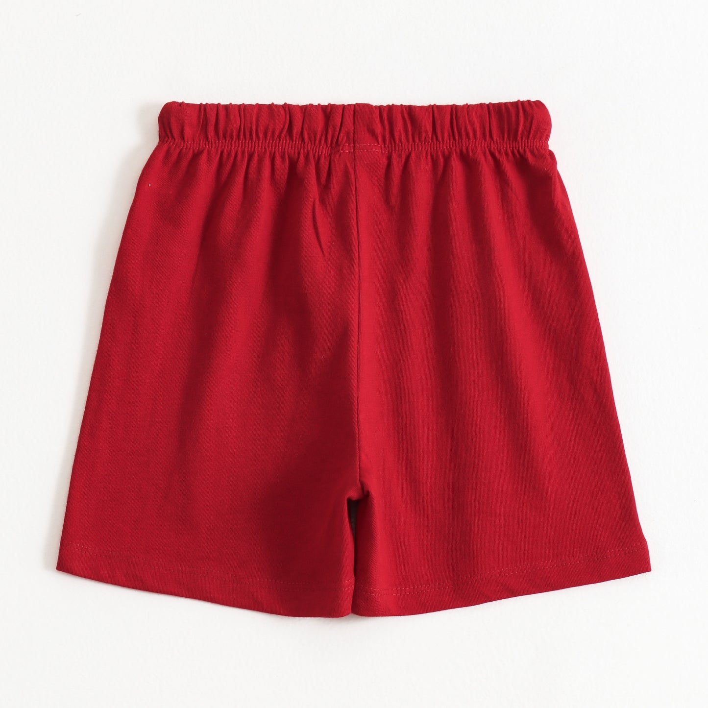 Girls Maroon Heart Graphic Printed Cotton Knit Regular Fit Shorts