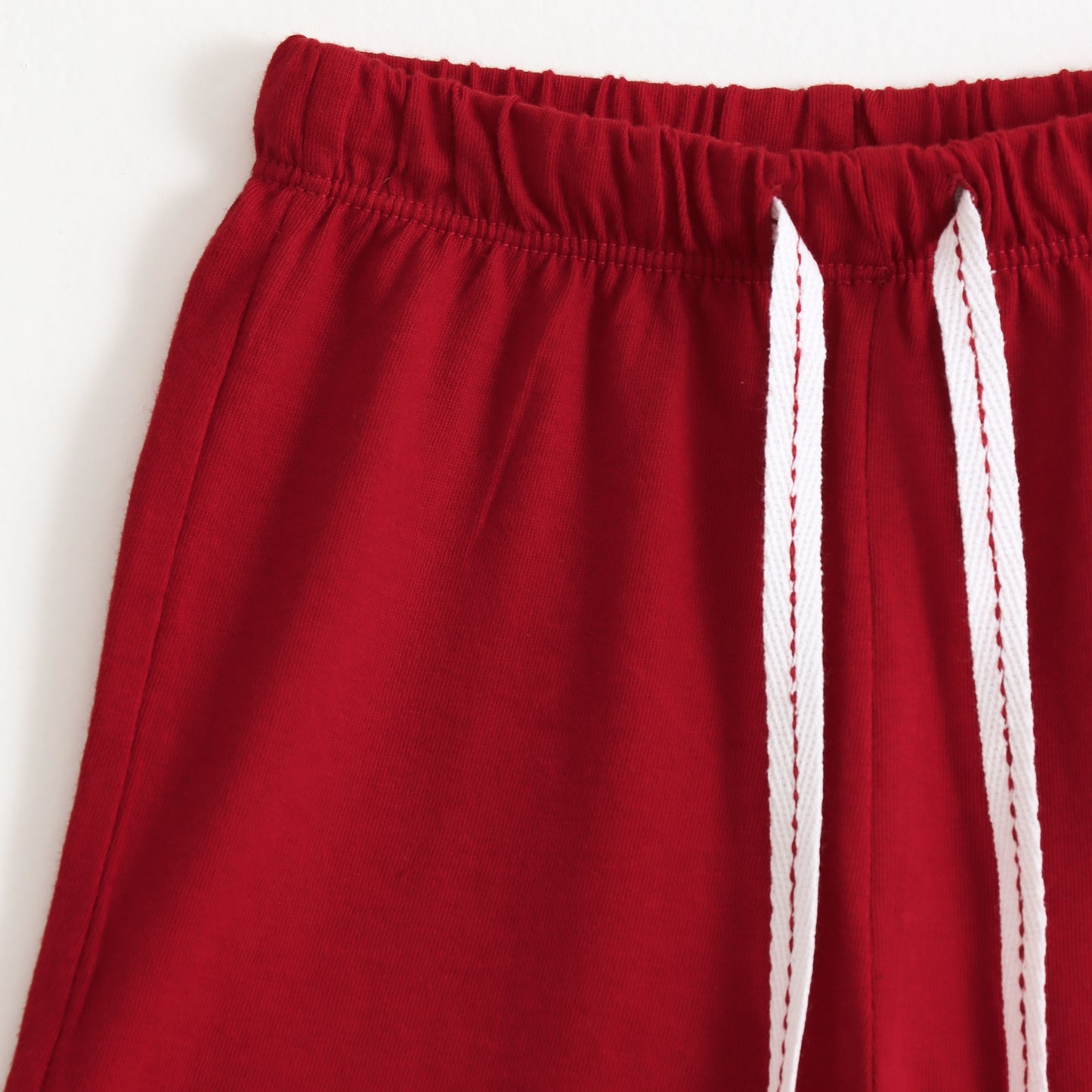 Girls Maroon Heart Graphic Printed Cotton Knit Regular Fit Shorts