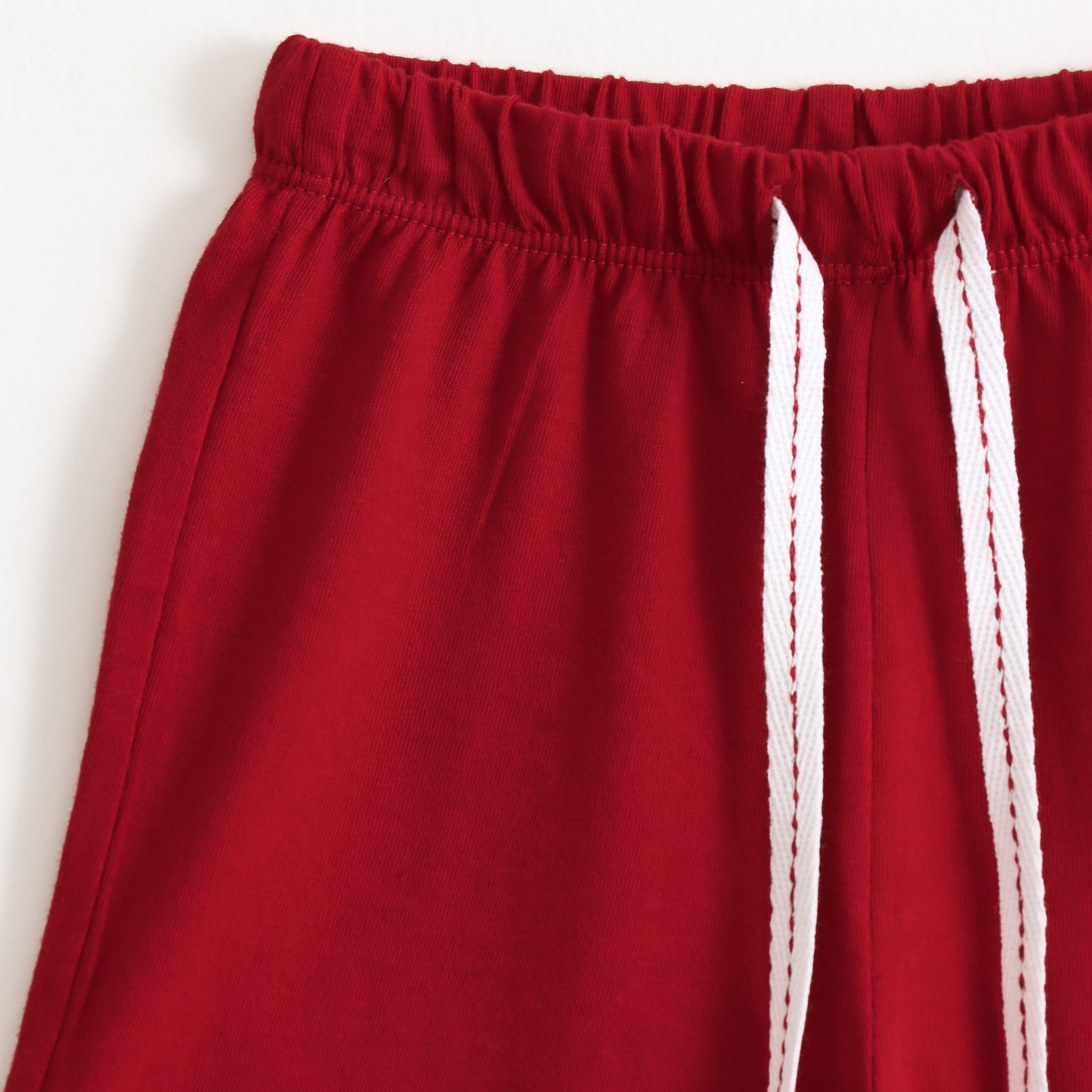 Girls Maroon Heart Graphic Printed Cotton Knit Regular Fit Shorts