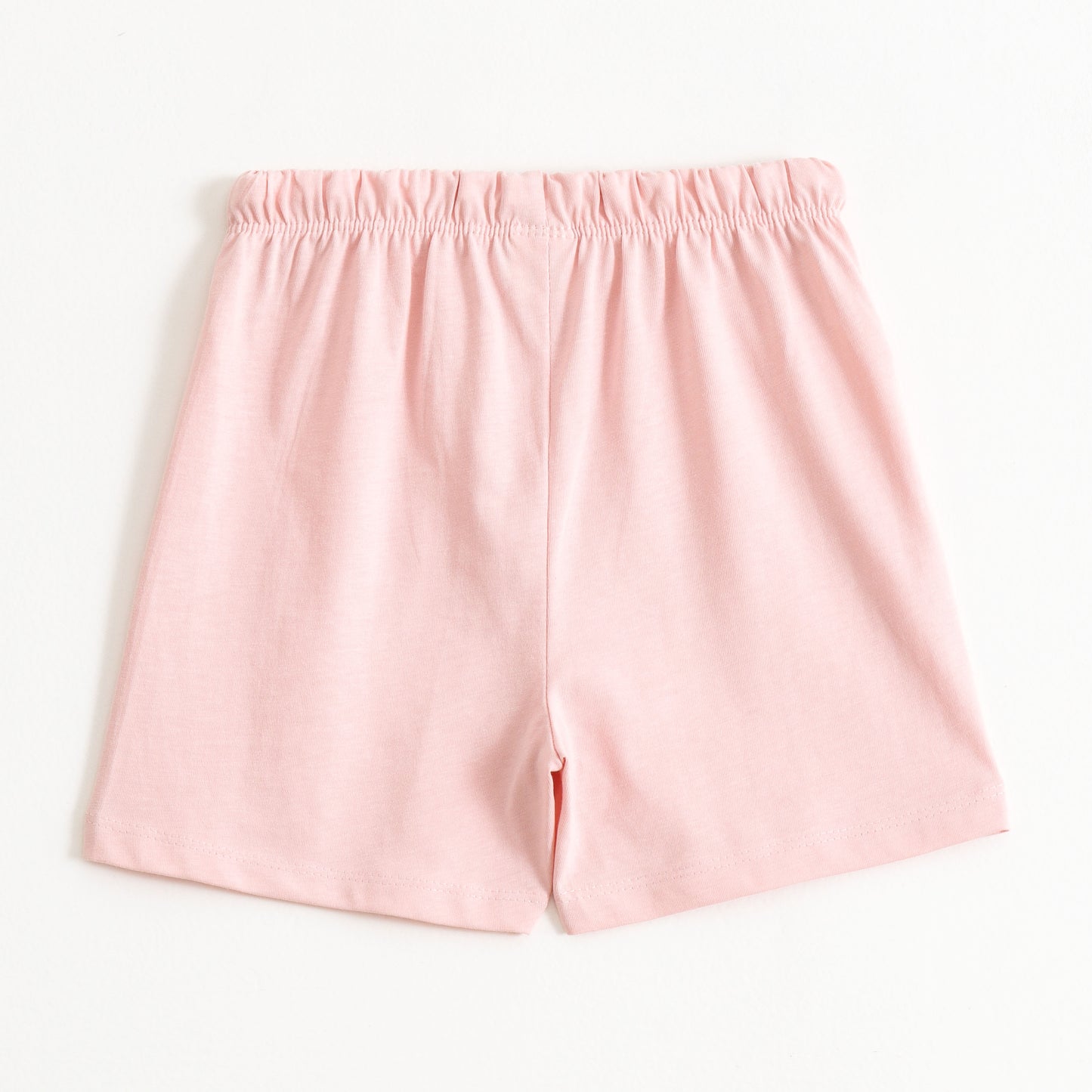 Girls Light Pink Little Dino Graphic Printed Cotton Knit Regular Fit Shorts