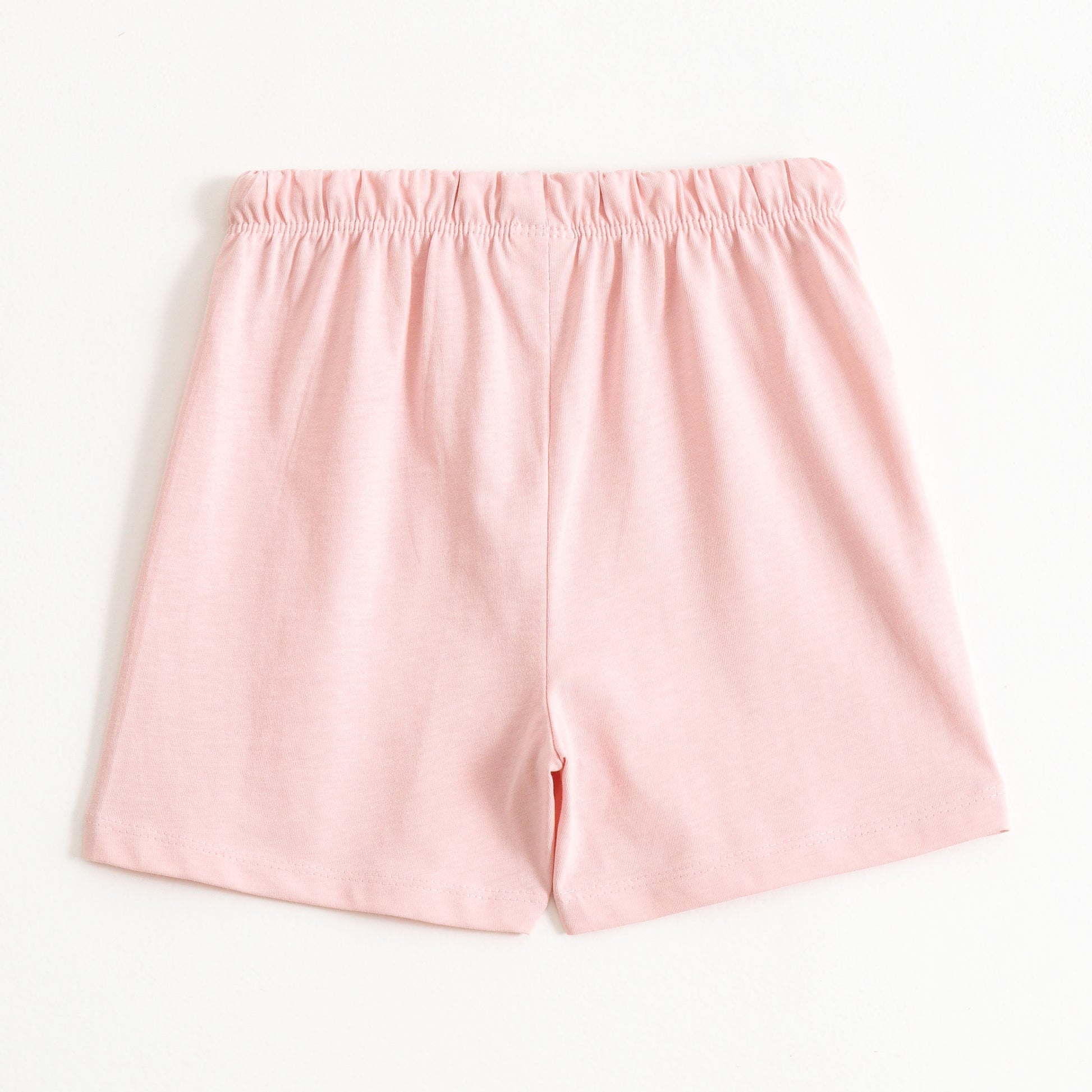 Girls Light Pink Little Dino Graphic Printed Cotton Knit Regular Fit Shorts