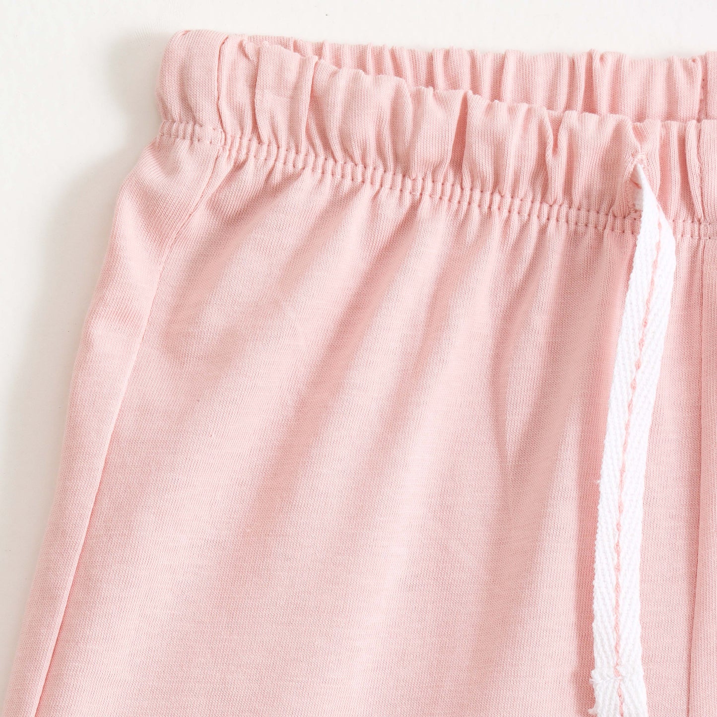 Girls Light Pink Little Dino Graphic Printed Cotton Knit Regular Fit Shorts