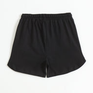 Girls Black Heart Print Cotton Knit Shorts