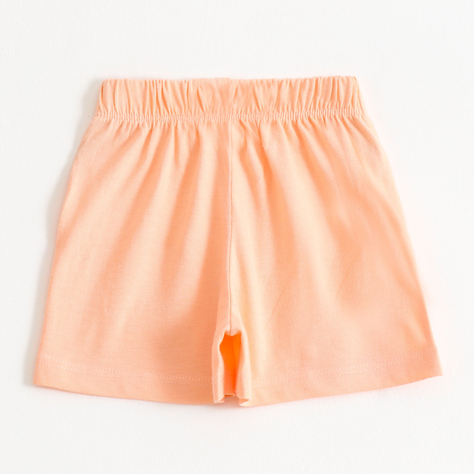Baby Girls Peach Smiley Print Cotton Knit Shorts