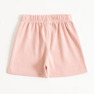 Baby Girls Pink Sun Print Cotton Knit Shorts | Soft Elastic Waist