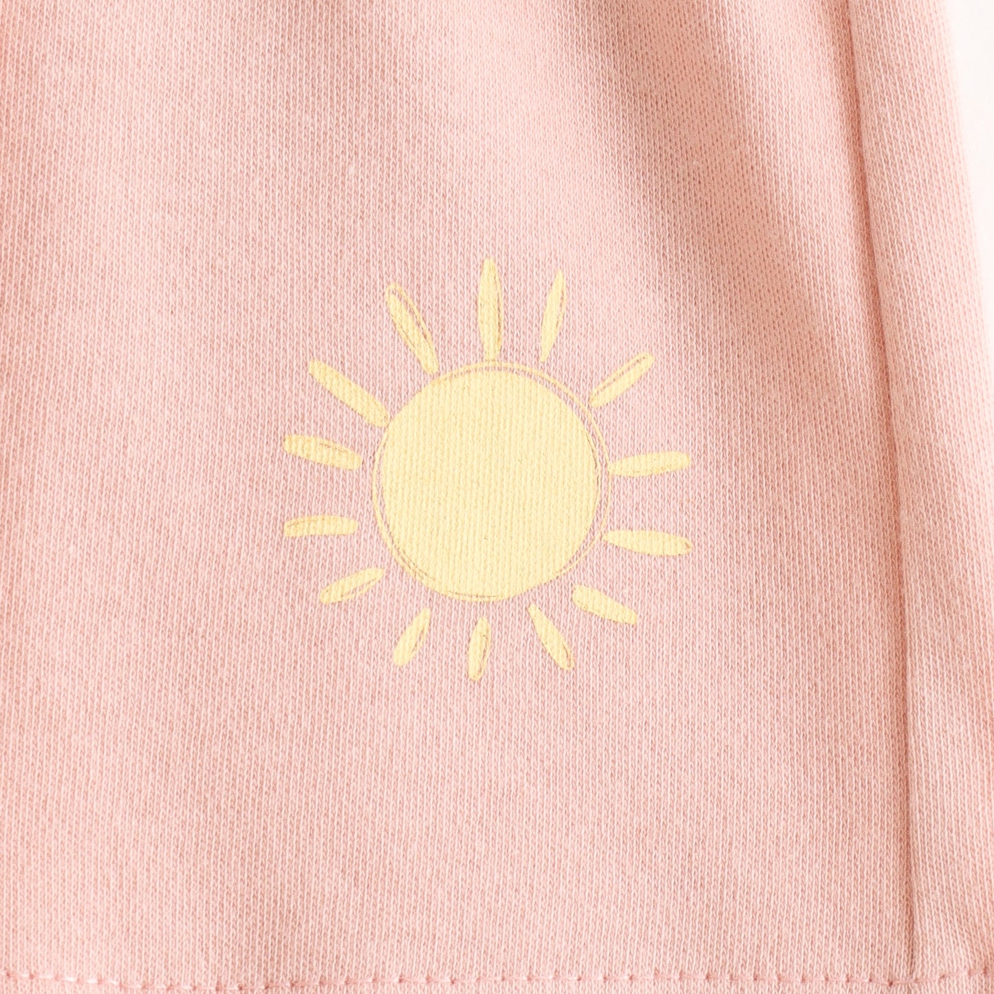 Baby Girls Pink Sun Print Cotton Knit Shorts | Soft Elastic Waist
