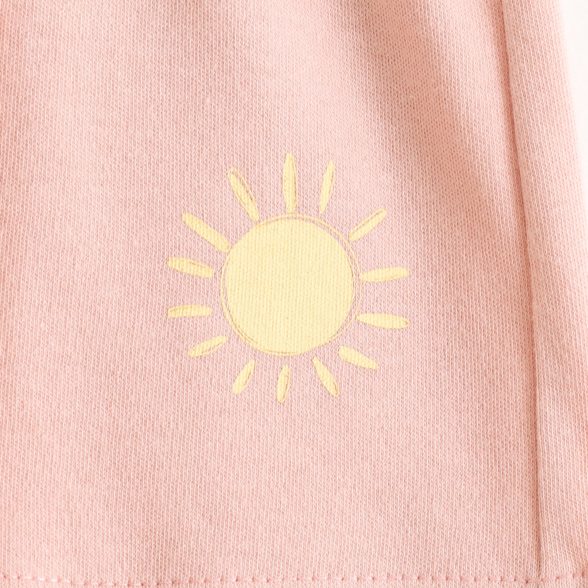 Baby Girls Pink Sun Print Cotton Knit Shorts | Soft Elastic Waist