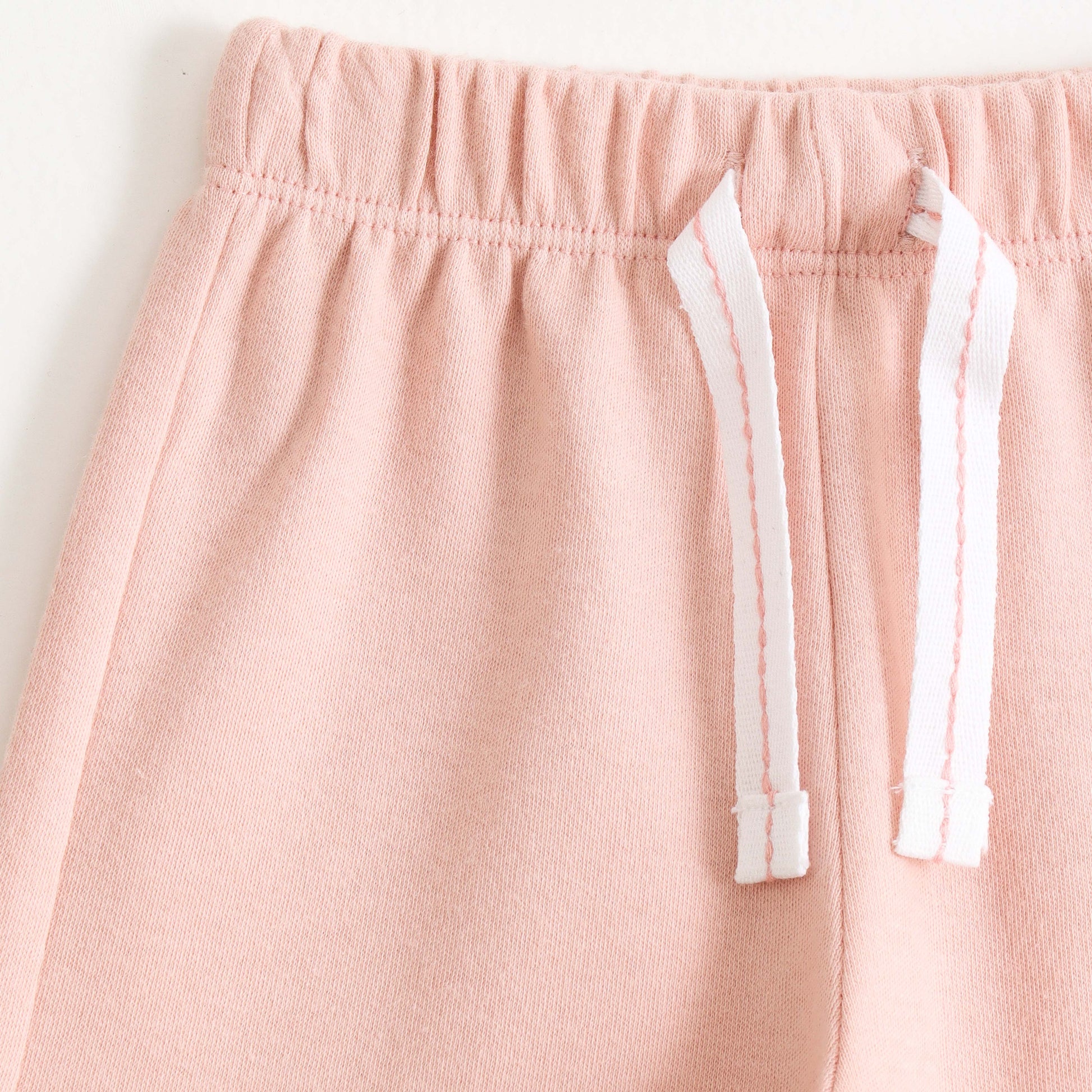 Baby Girls Pink Sun Print Cotton Knit Shorts | Soft Elastic Waist