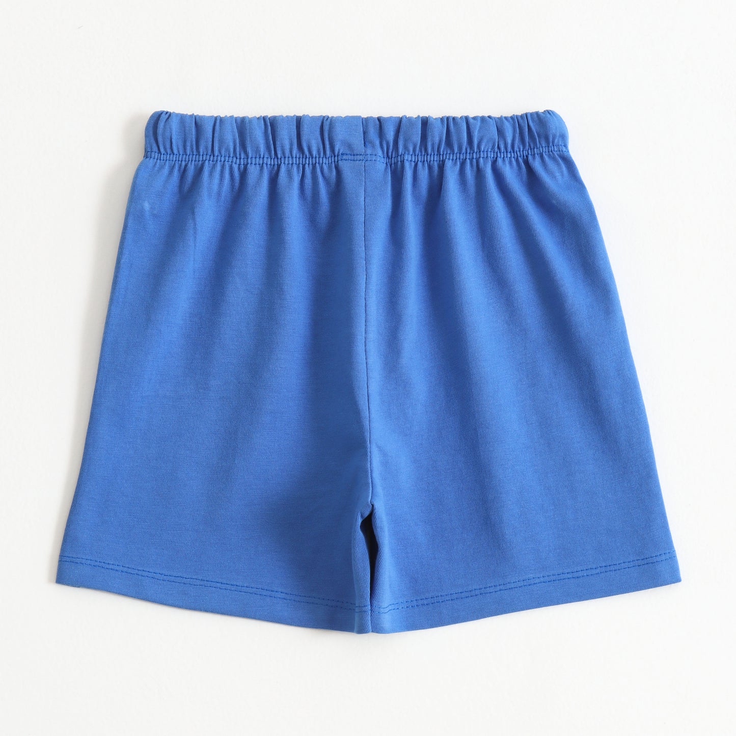 Girls Blue Flower Power Printed Cotton Knit Shorts