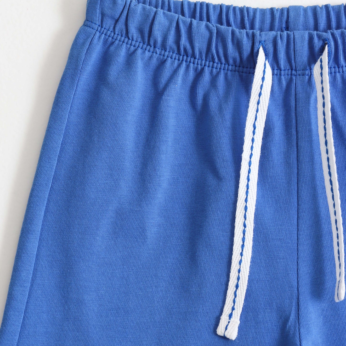 Girls Blue Flower Power Printed Cotton Knit Shorts