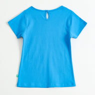Girls Blue "The Magic Is In You" Graphic Printed Cotton T-Shirt