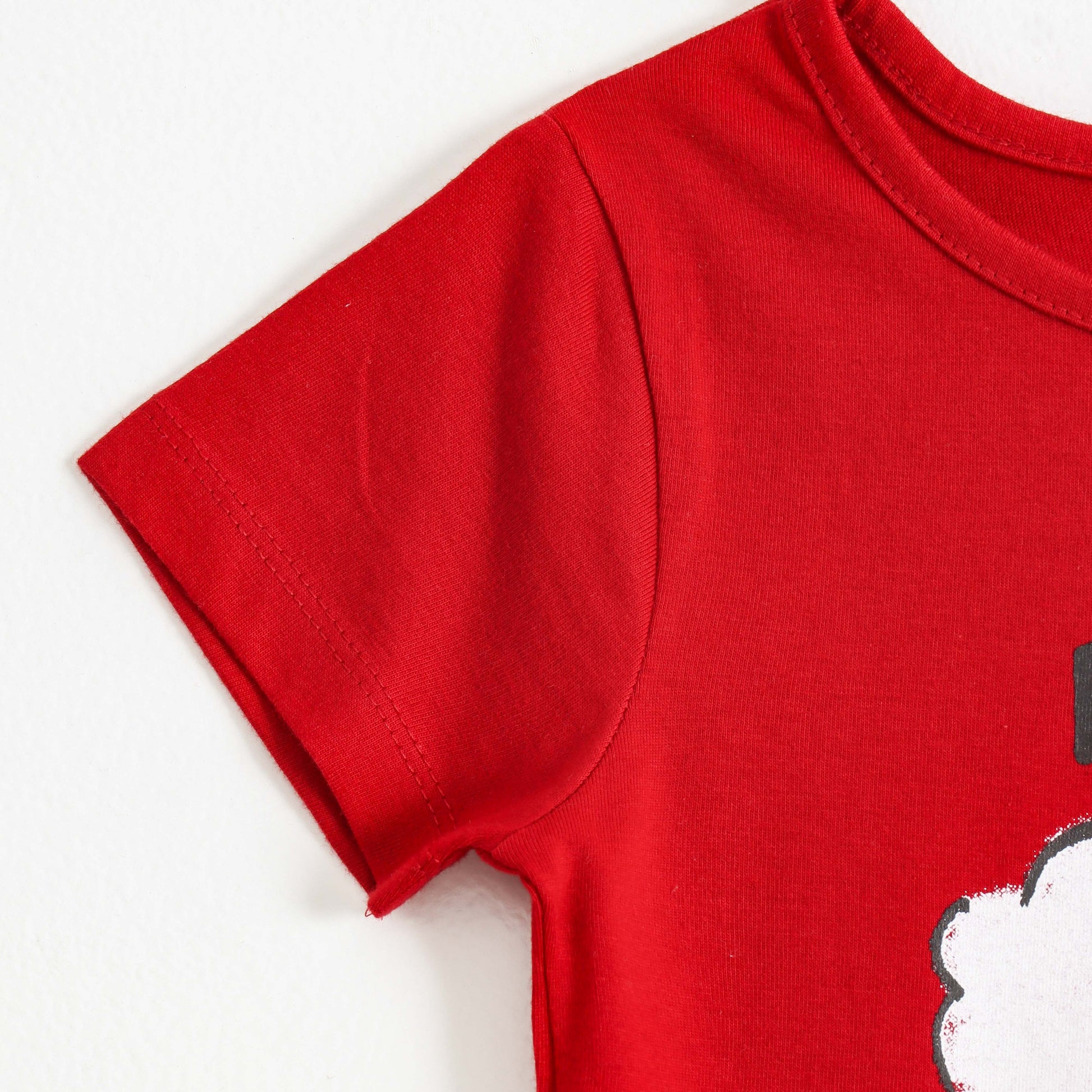Girls Red Poodle Baby Graphic Printed Cotton T-Shirt