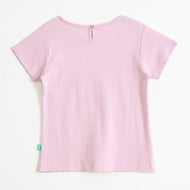 Girls Pink Friends Forever Bunny Graphic Printed Cotton T-Shirt