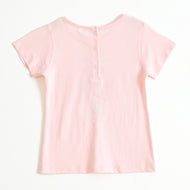 Girls Light Pink Family Tree Graphic Printed Cotton T-Shirt