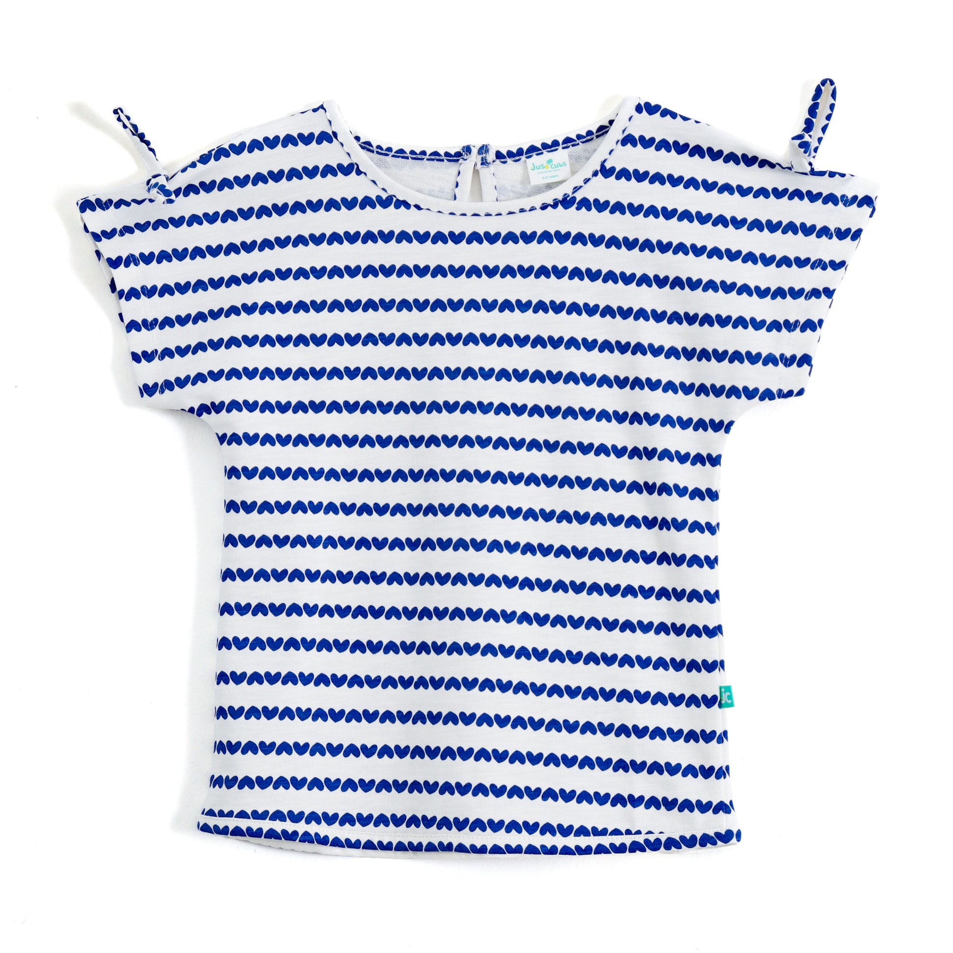 JusCubs Girls Heart Print Tie-Up Top