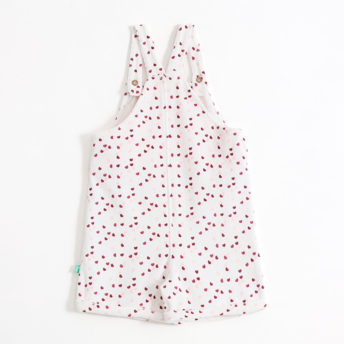 Baby Girls Heart Printed Cotton Dungaree with Half Sleeve T-Shirt Set
