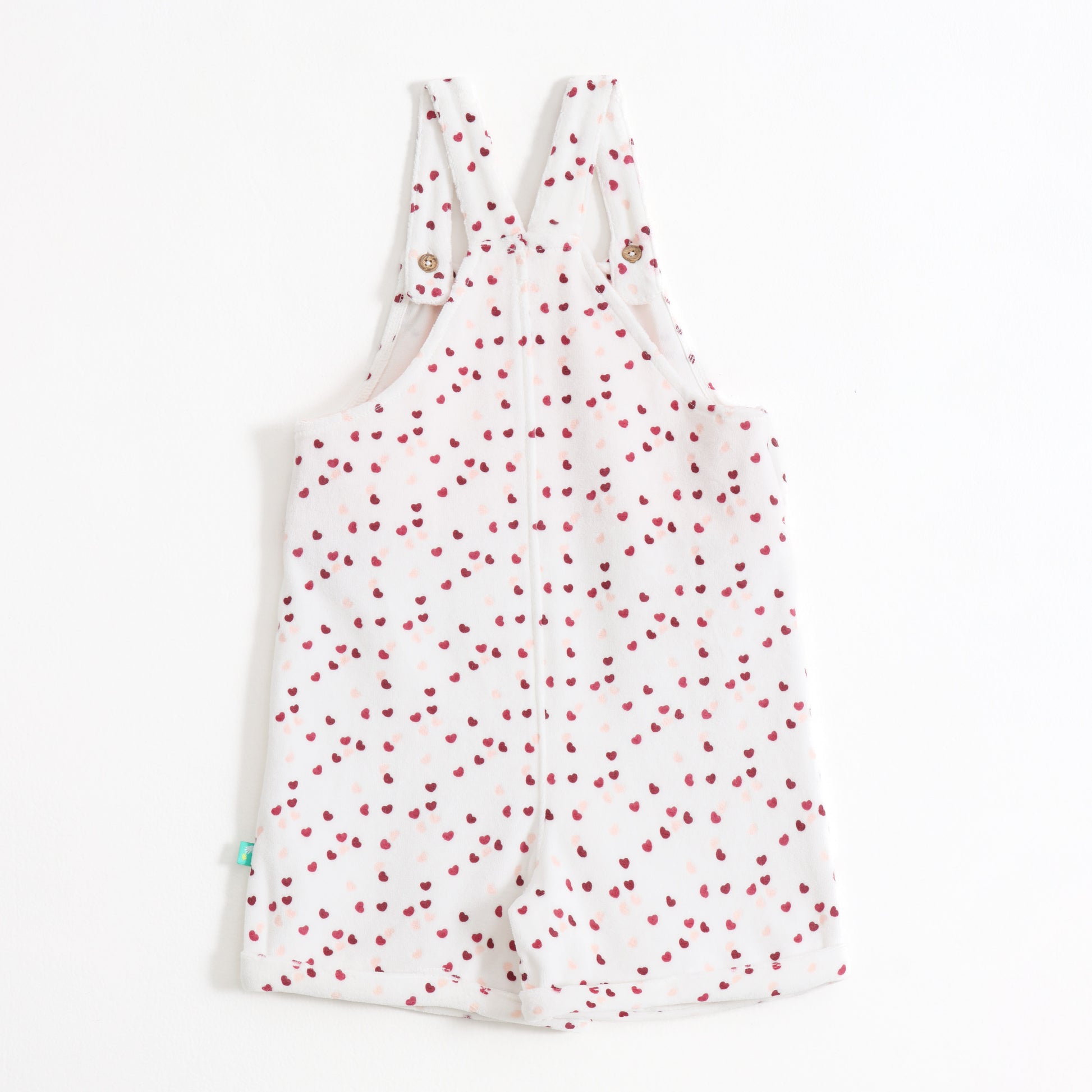 Baby Girls Heart Printed Cotton Dungaree with Half Sleeve T-Shirt Set