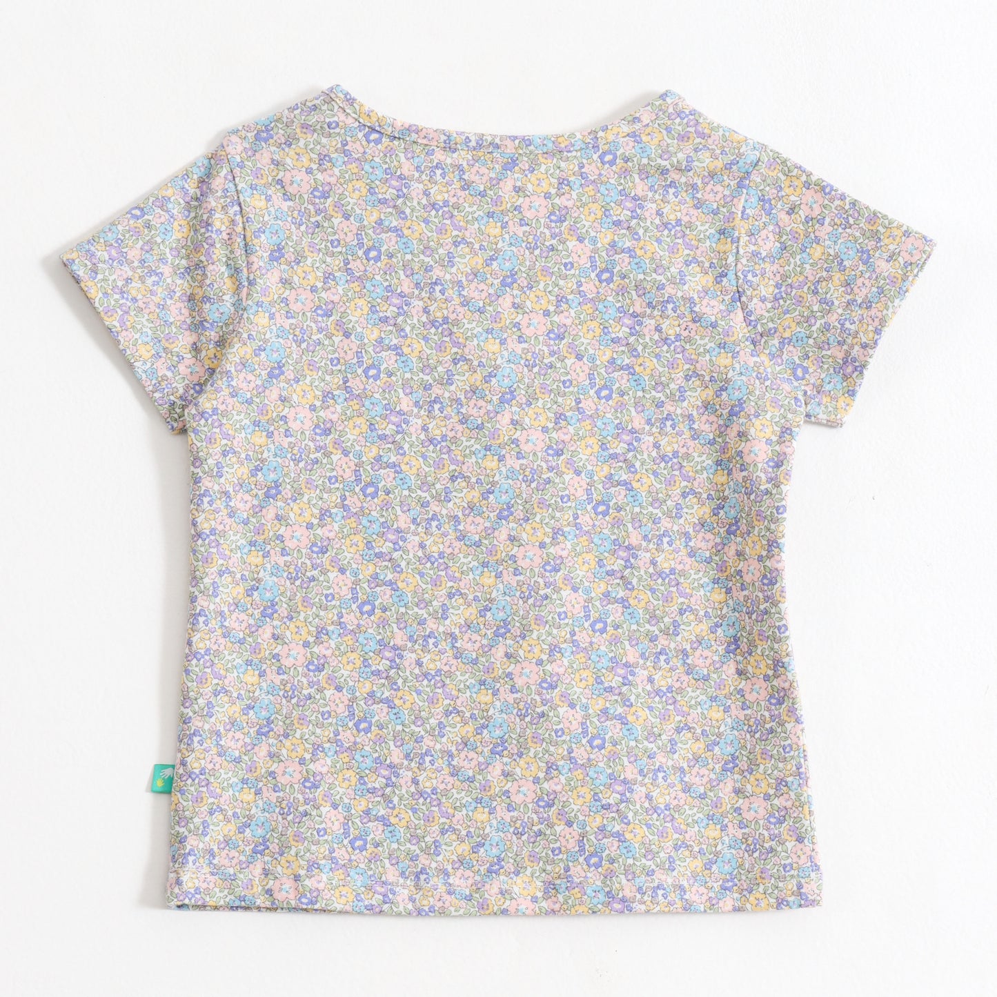 Baby Girls Floral Printed Dungaree with Half Sleeve T-Shirt Set