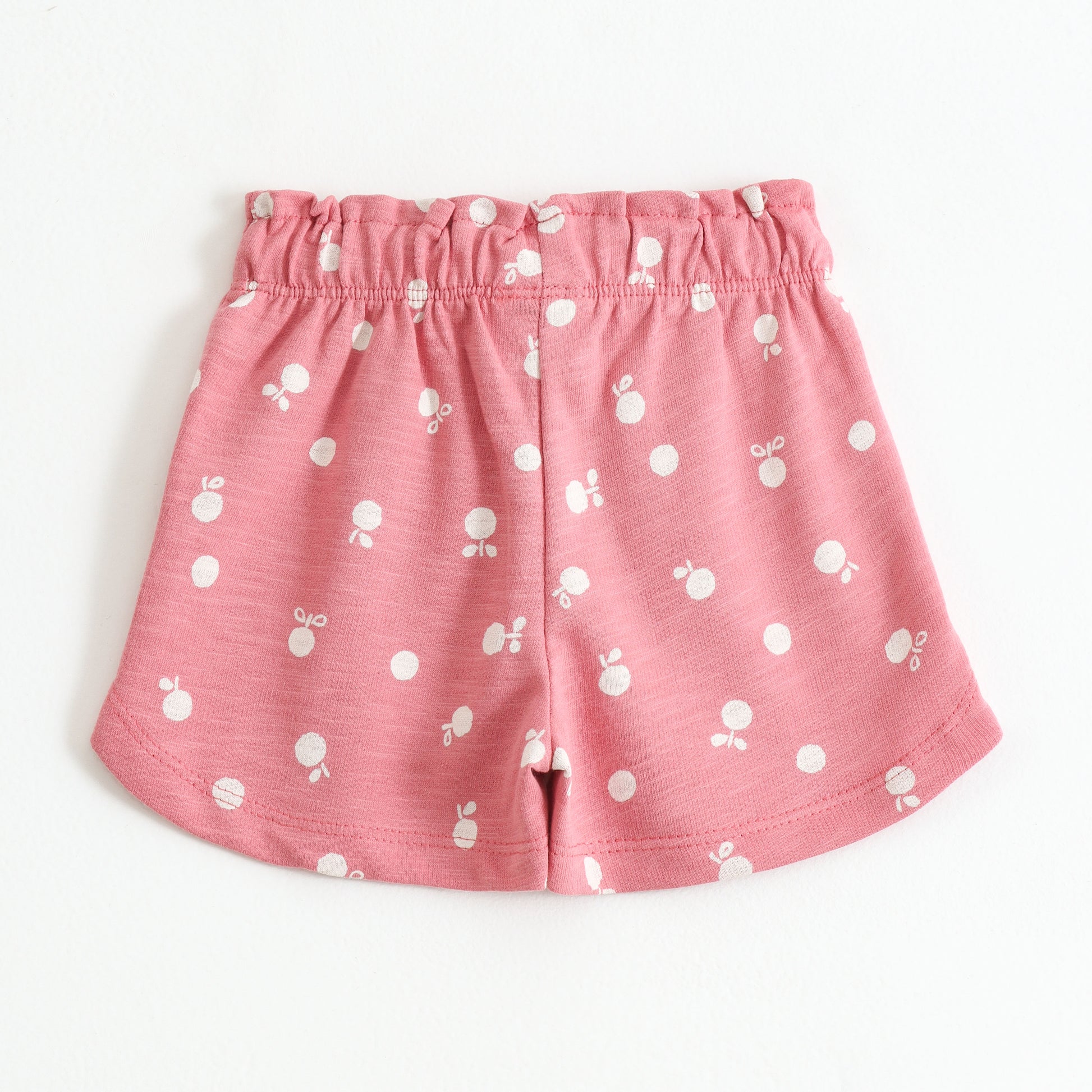 Girls Pink All Over Fruit Print Cotton Shorts