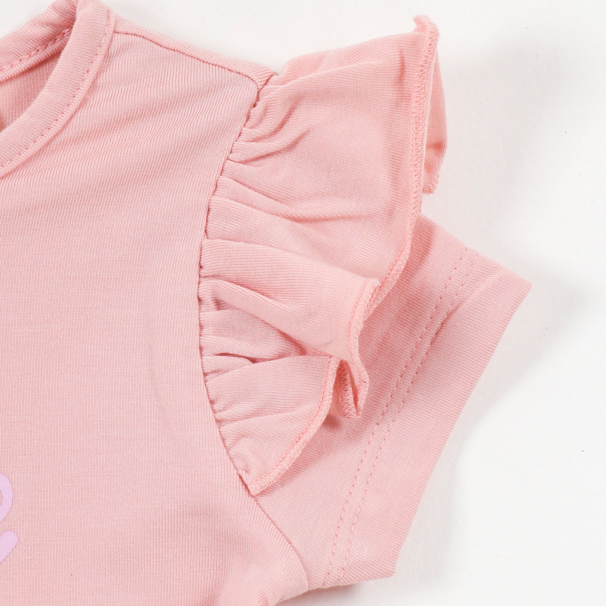 Girls Peach "Little Princess" Cotton T-Shirt & Printed Shorts Co-Ord Set