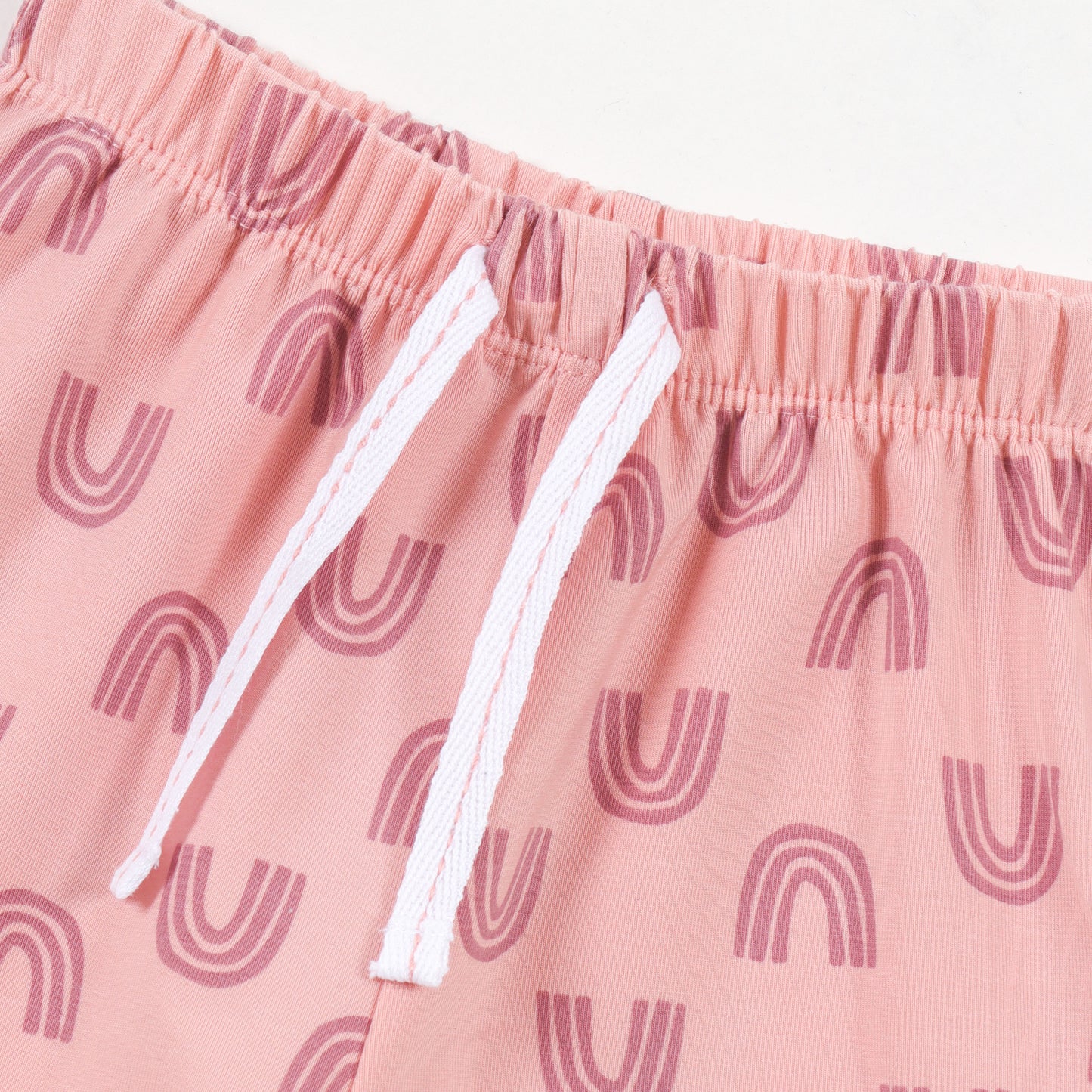 Girls Peach "Little Princess" Cotton T-Shirt & Printed Shorts Co-Ord Set