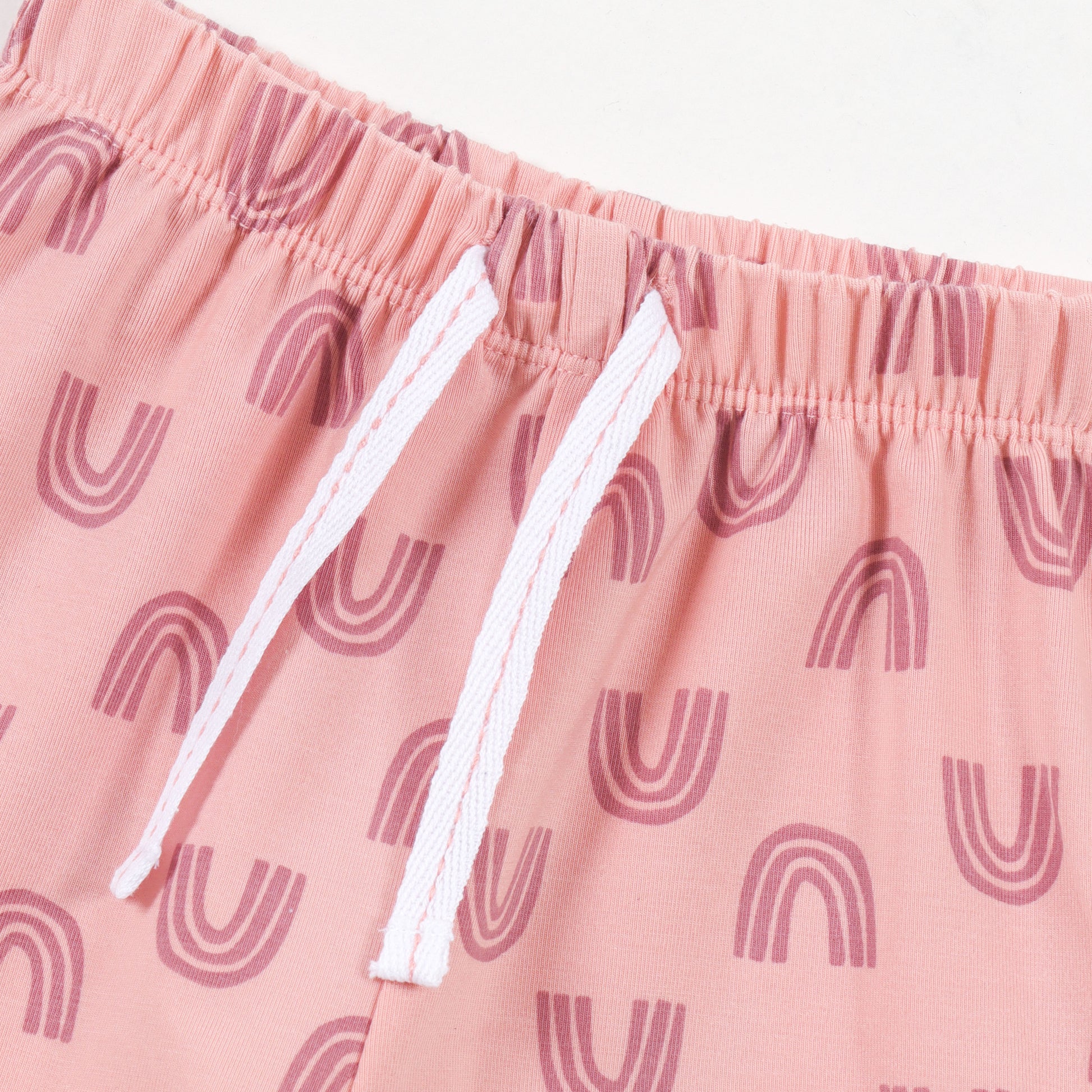 Girls Peach "Little Princess" Cotton T-Shirt & Printed Shorts Co-Ord Set
