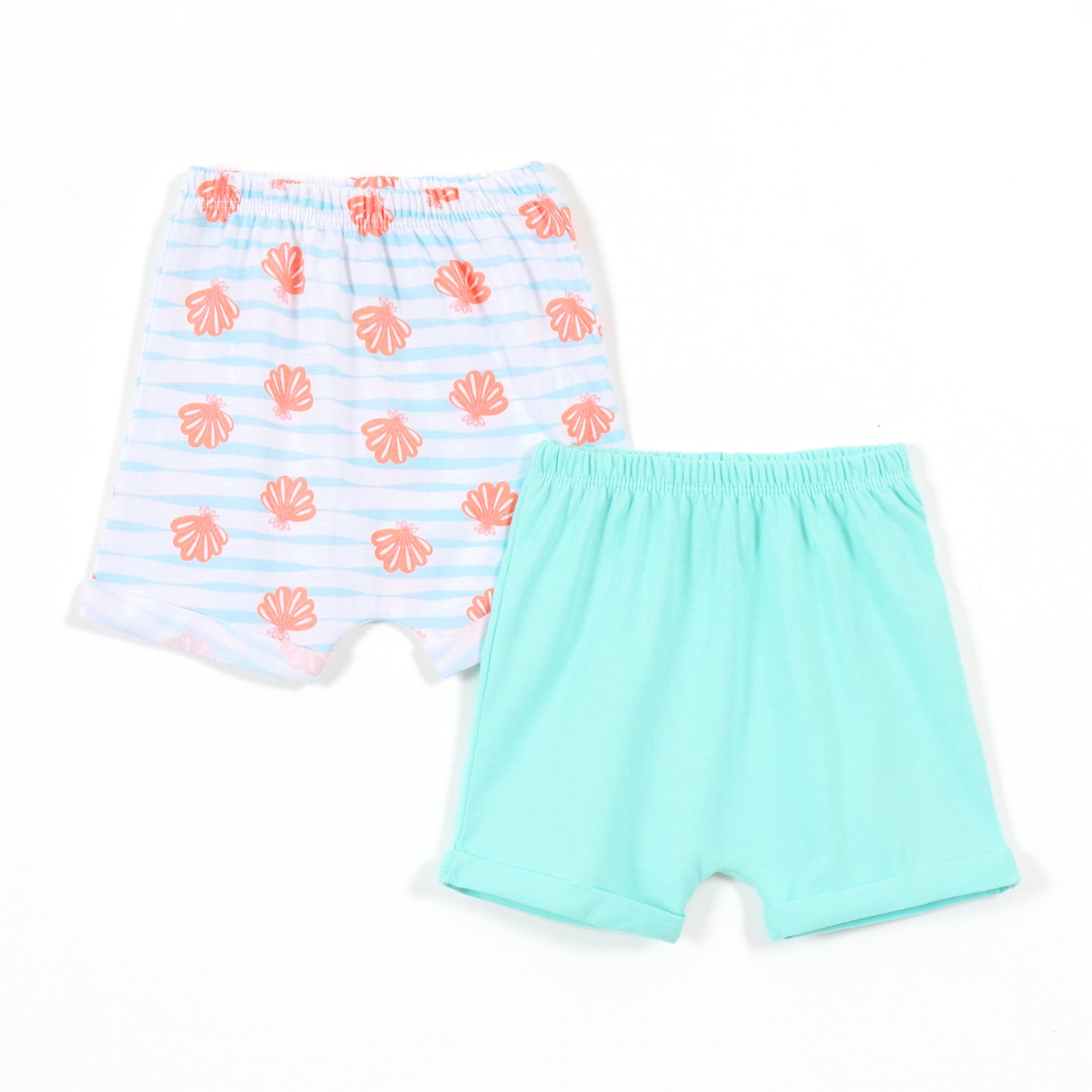 Baby Girls Cotton Knit Shorts Pack of 2