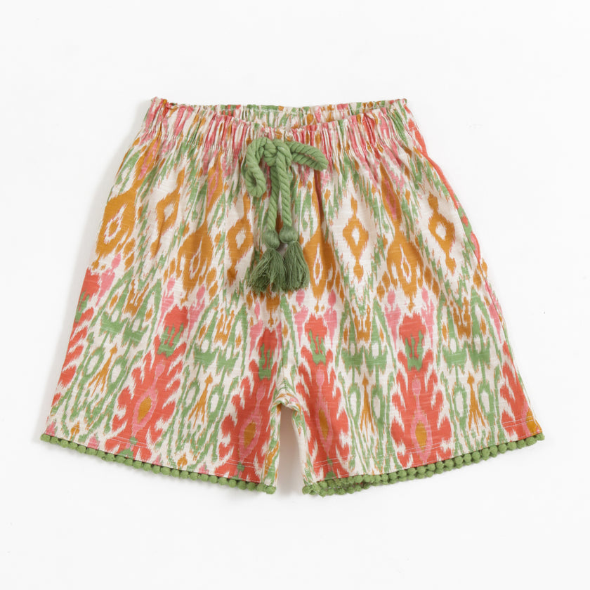 JusCubs Girls Multicolour Printed Shorts with Tassel Drawstring