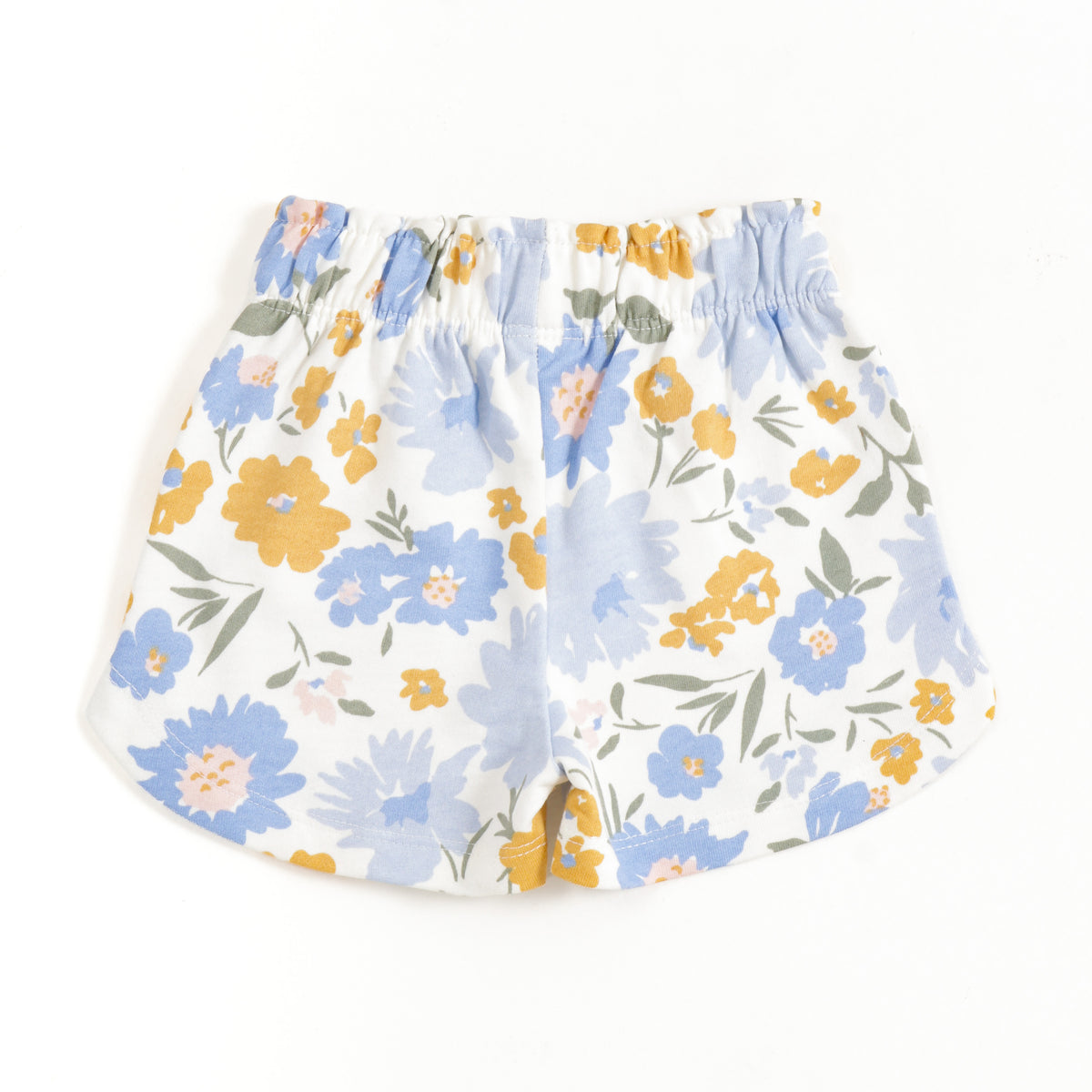 JusCubs Girls White Floral Print Casual Shorts with Drawstring