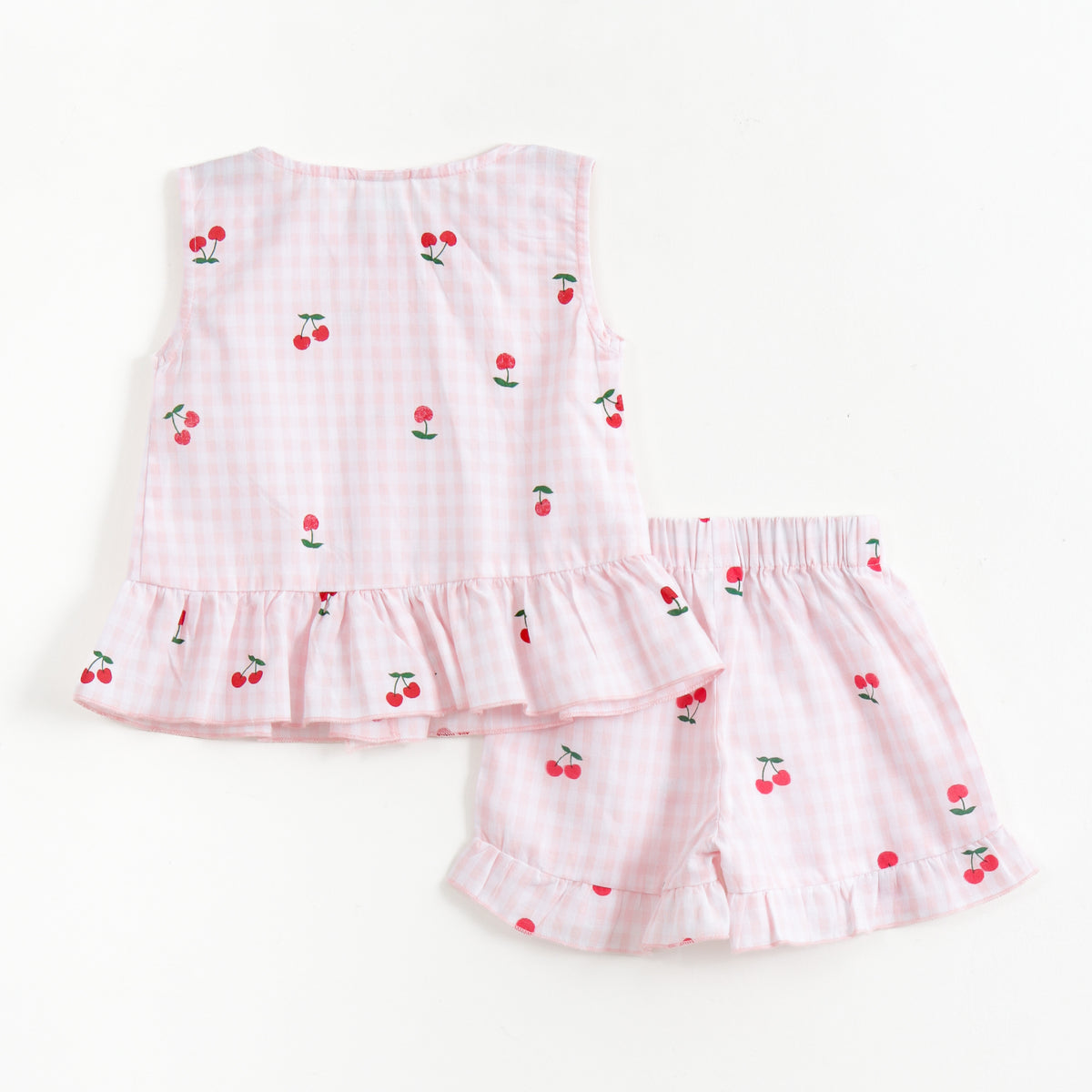 JusCubs Baby Girls Pink Floral Print Sleeveless Top & Shorts Set