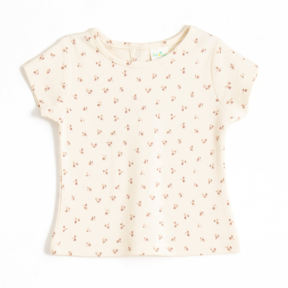 JusCubs Baby Girls’ Rust Embroidered Pinafore Dress with Off-White Printed Top