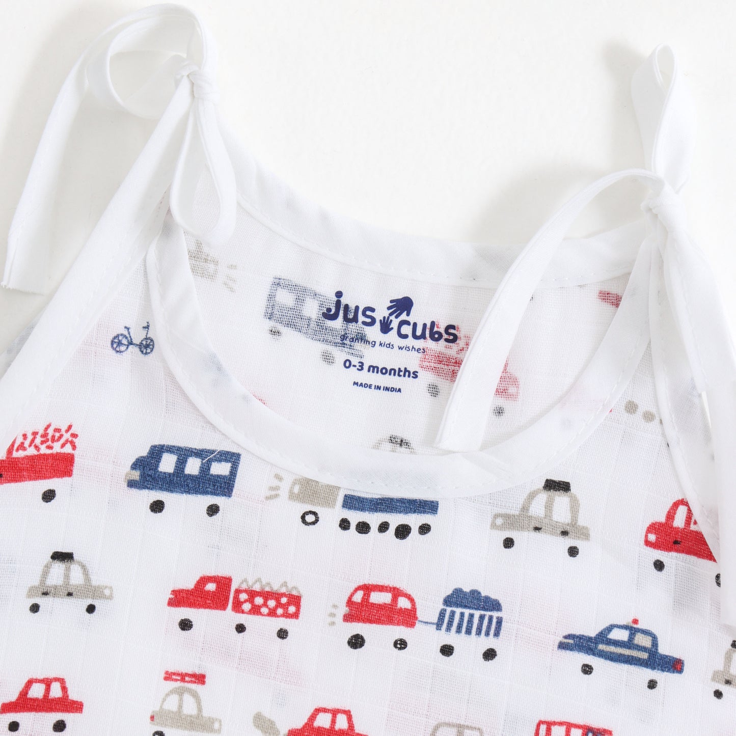 Baby Unisex Muslin Sleeveless Shoulder Tie Jhabla Pack of 3