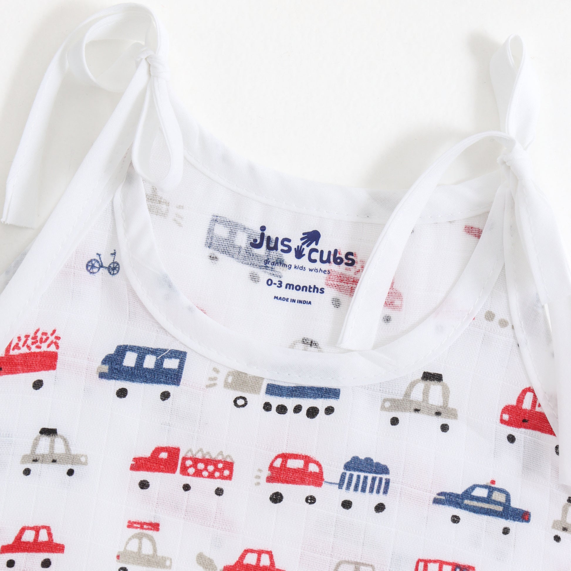 Baby Unisex Muslin Sleeveless Shoulder Tie Jhabla Pack of 3