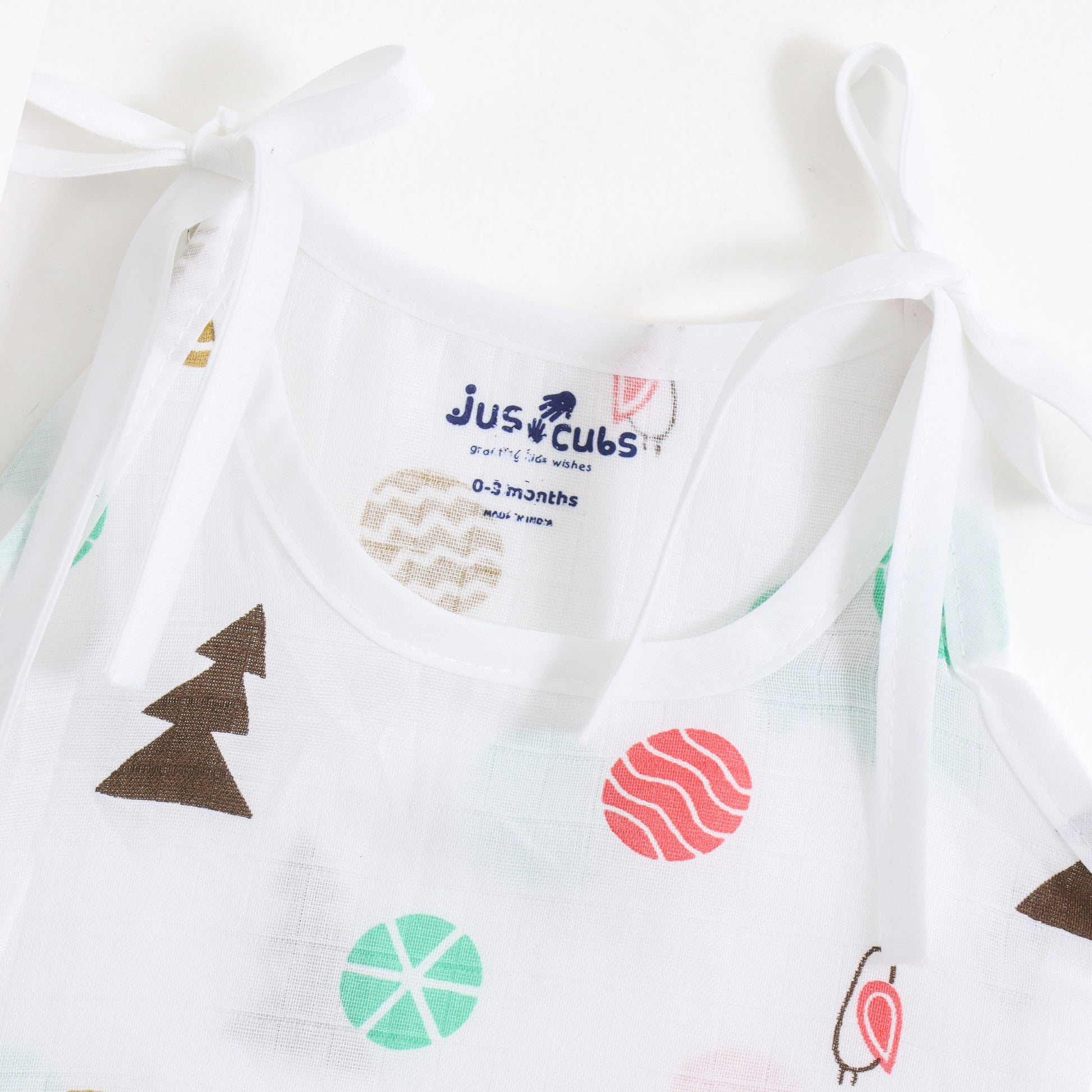 Baby Unisex Muslin Sleeveless Shoulder Tie Jhabla Pack of 3