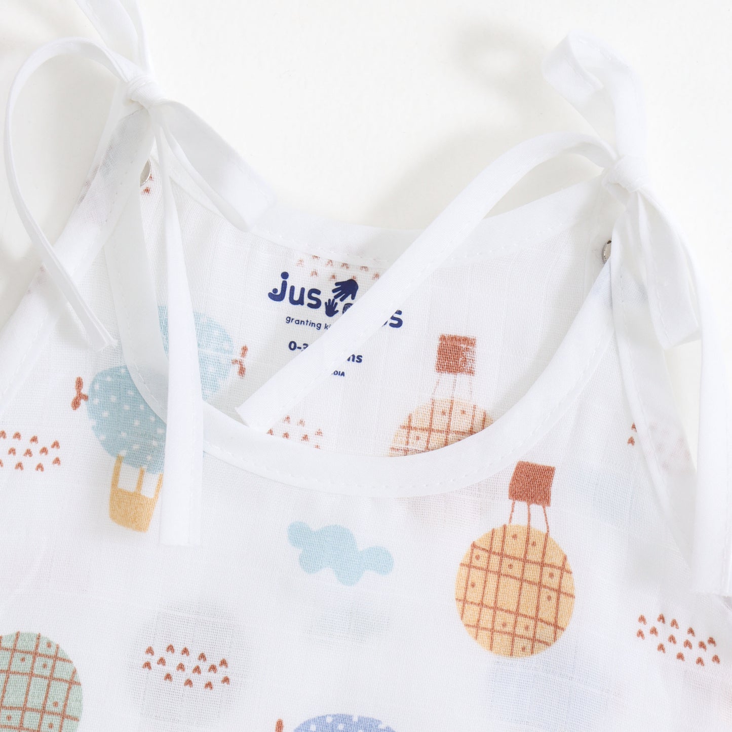Baby Unisex Muslin Sleeveless Shoulder Tie Jhabla Pack of 3
