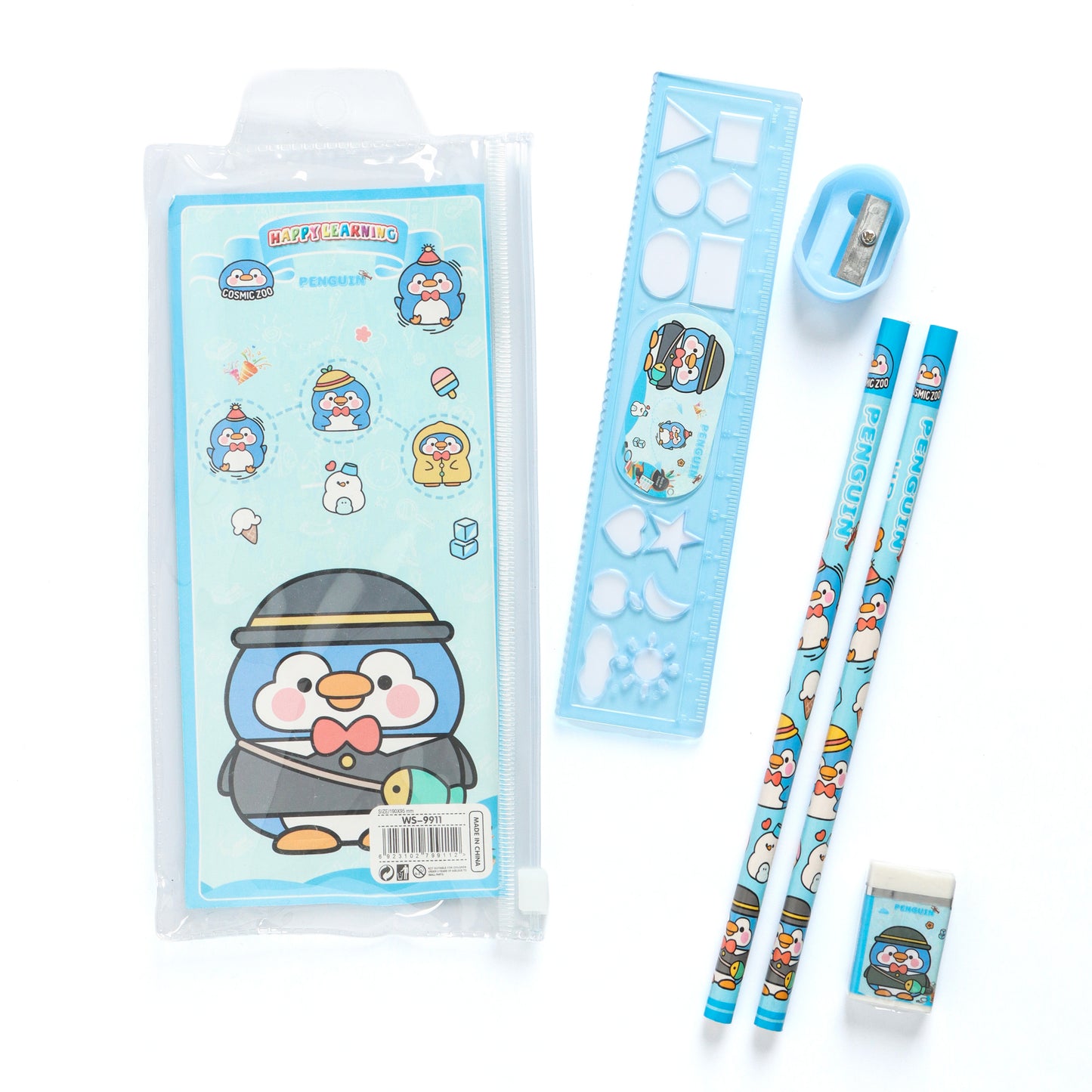 Kids Cartoon Stationery Set – Assorted Pack of 5