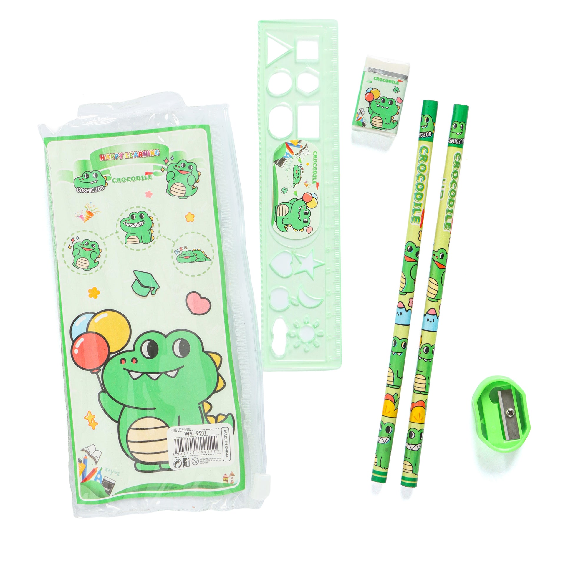 Kids Cartoon Stationery Set – Assorted Pack of 5