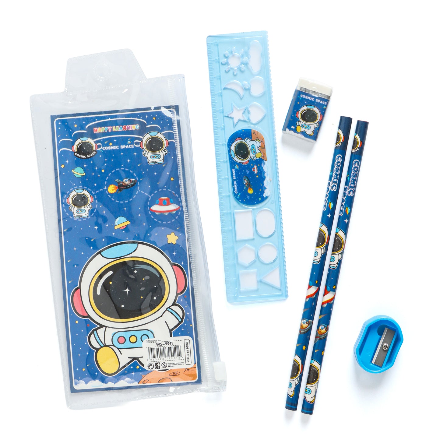 Kids Cartoon Stationery Set – Assorted Pack of 5