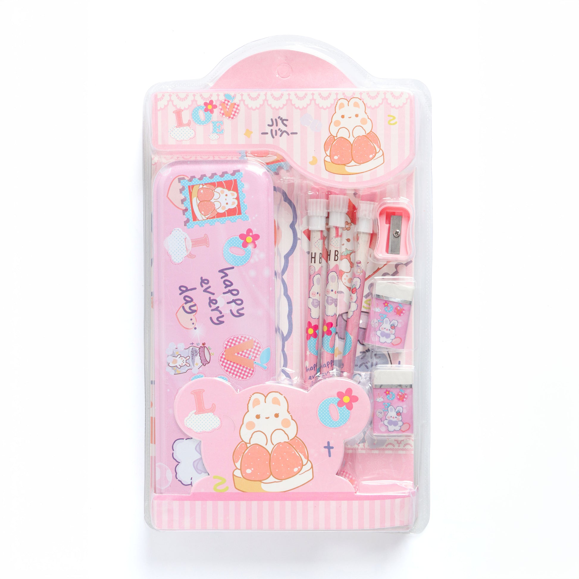 Kids Cartoon Stationery Kit with Pencil Box – Assorted Pack of 1