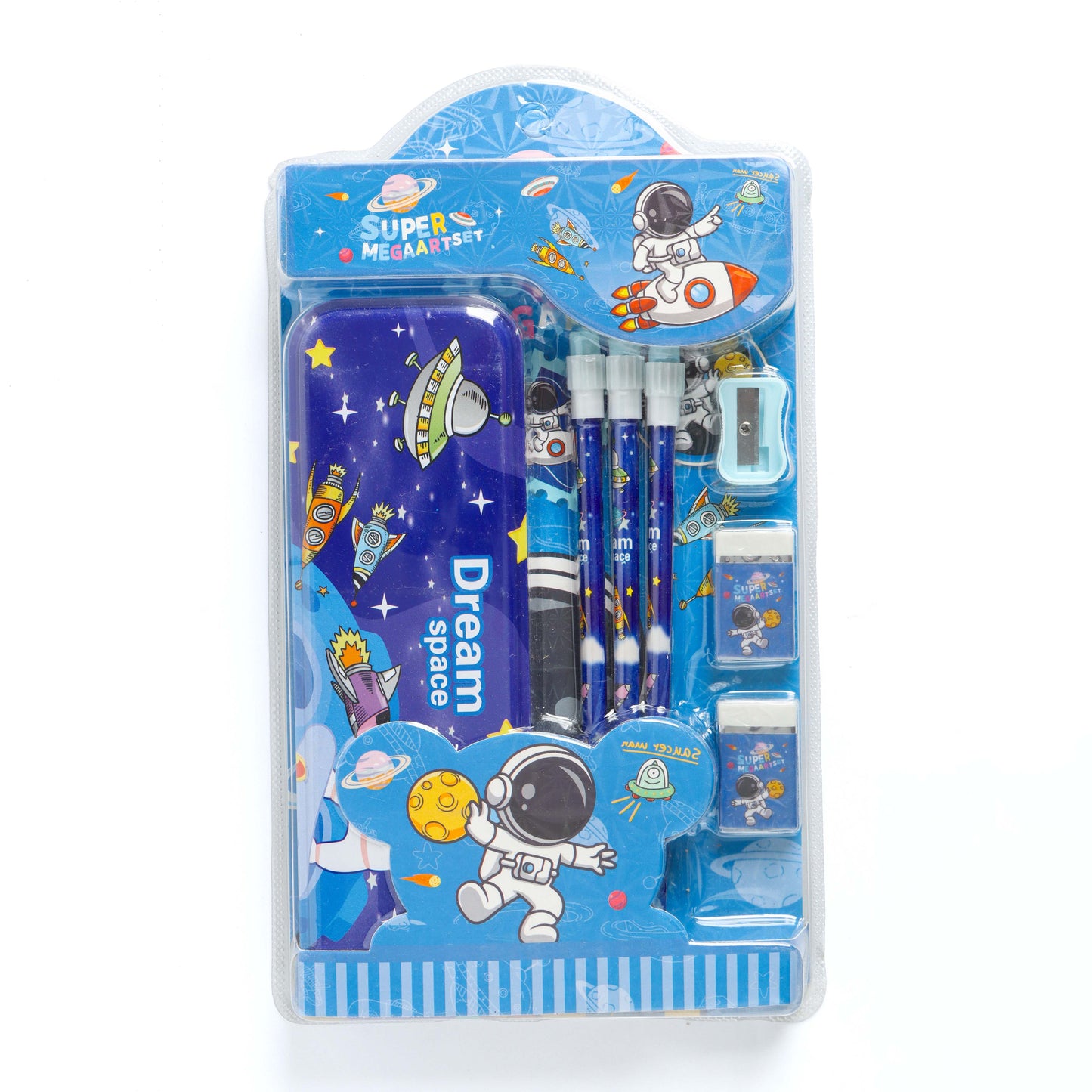 Kids Cartoon Stationery Kit with Pencil Box – Assorted Pack of 1