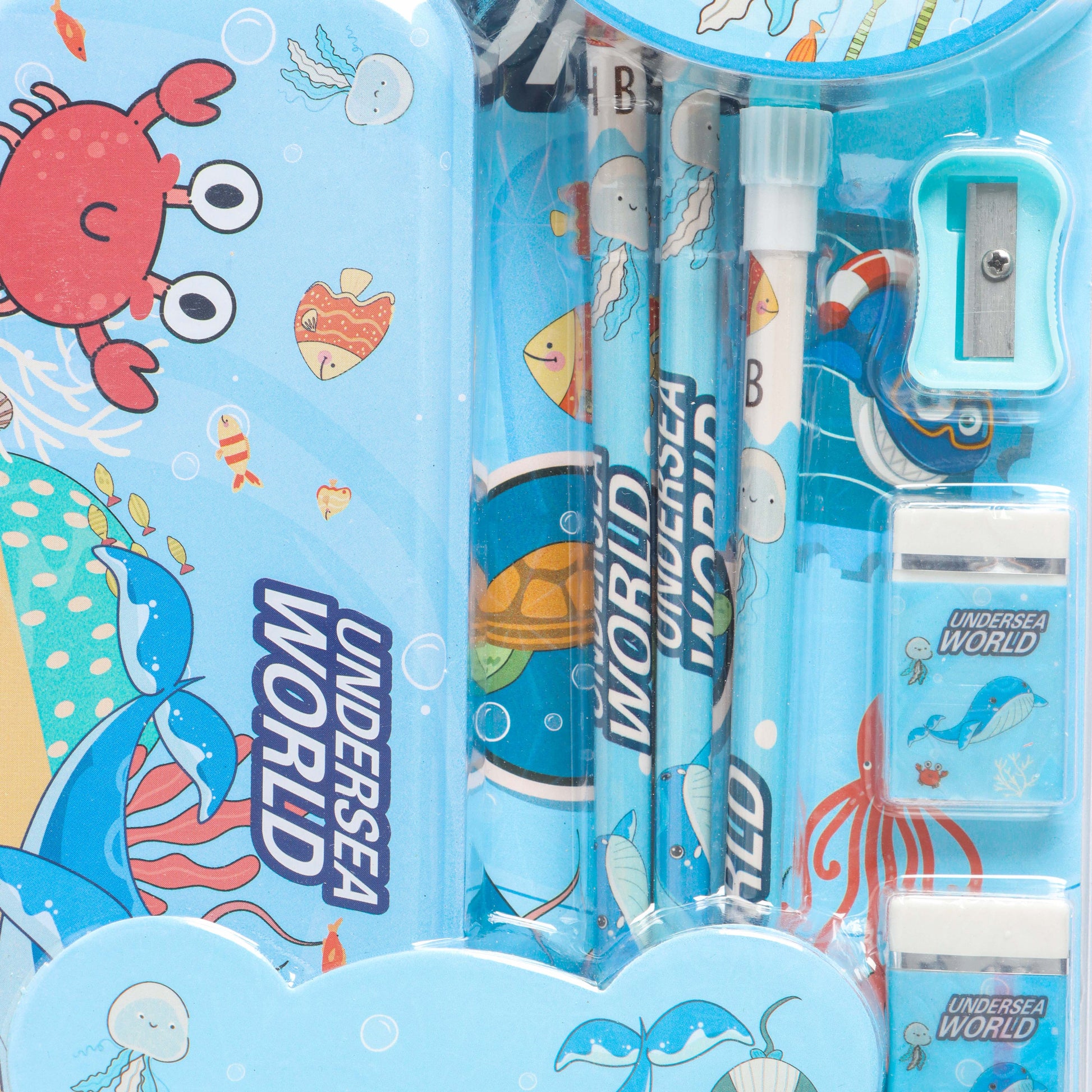 Kids Cartoon Stationery Kit with Pencil Box – Assorted Pack of 1