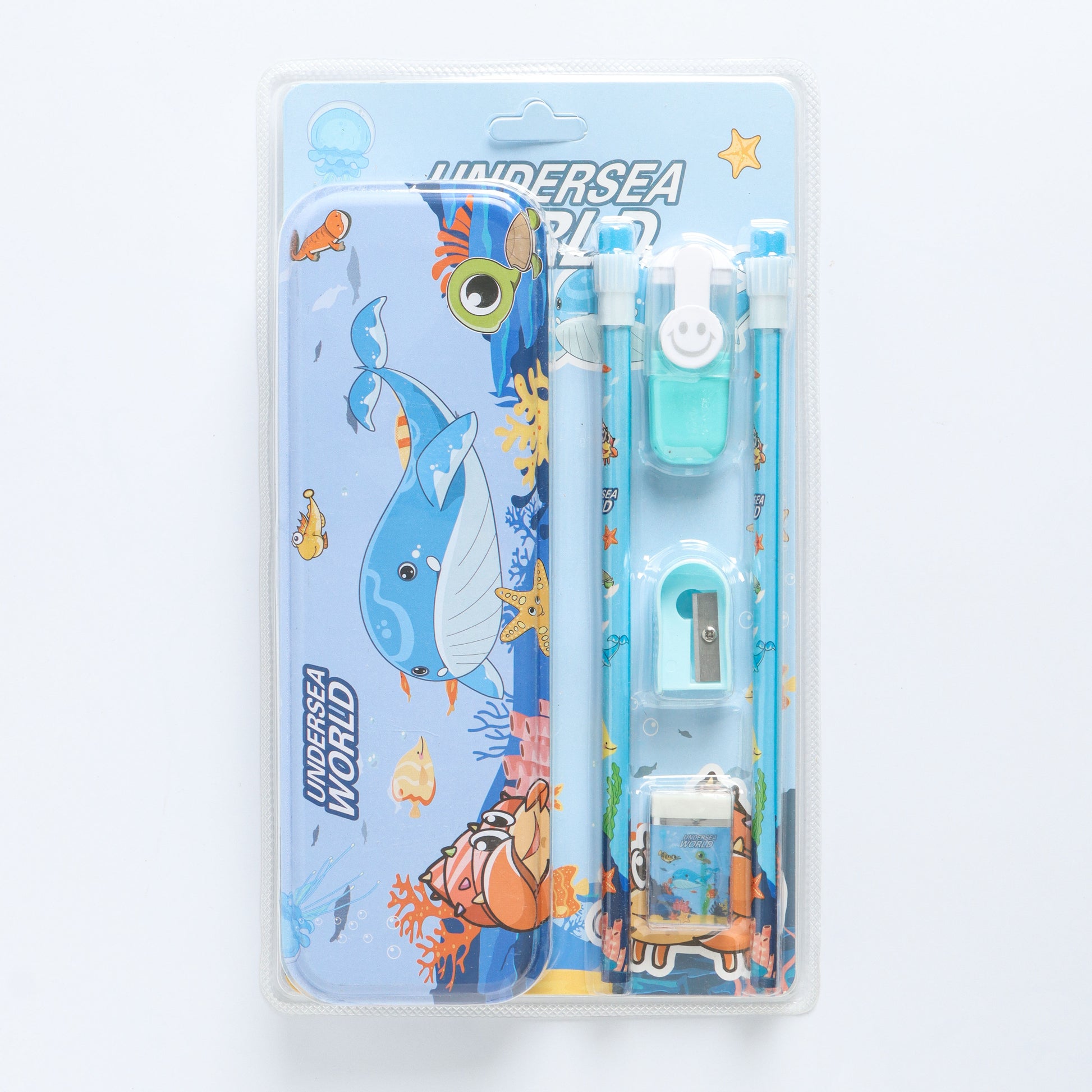 Kids Cartoon Pencil Box Stationery Set – Assorted Pack of 1
