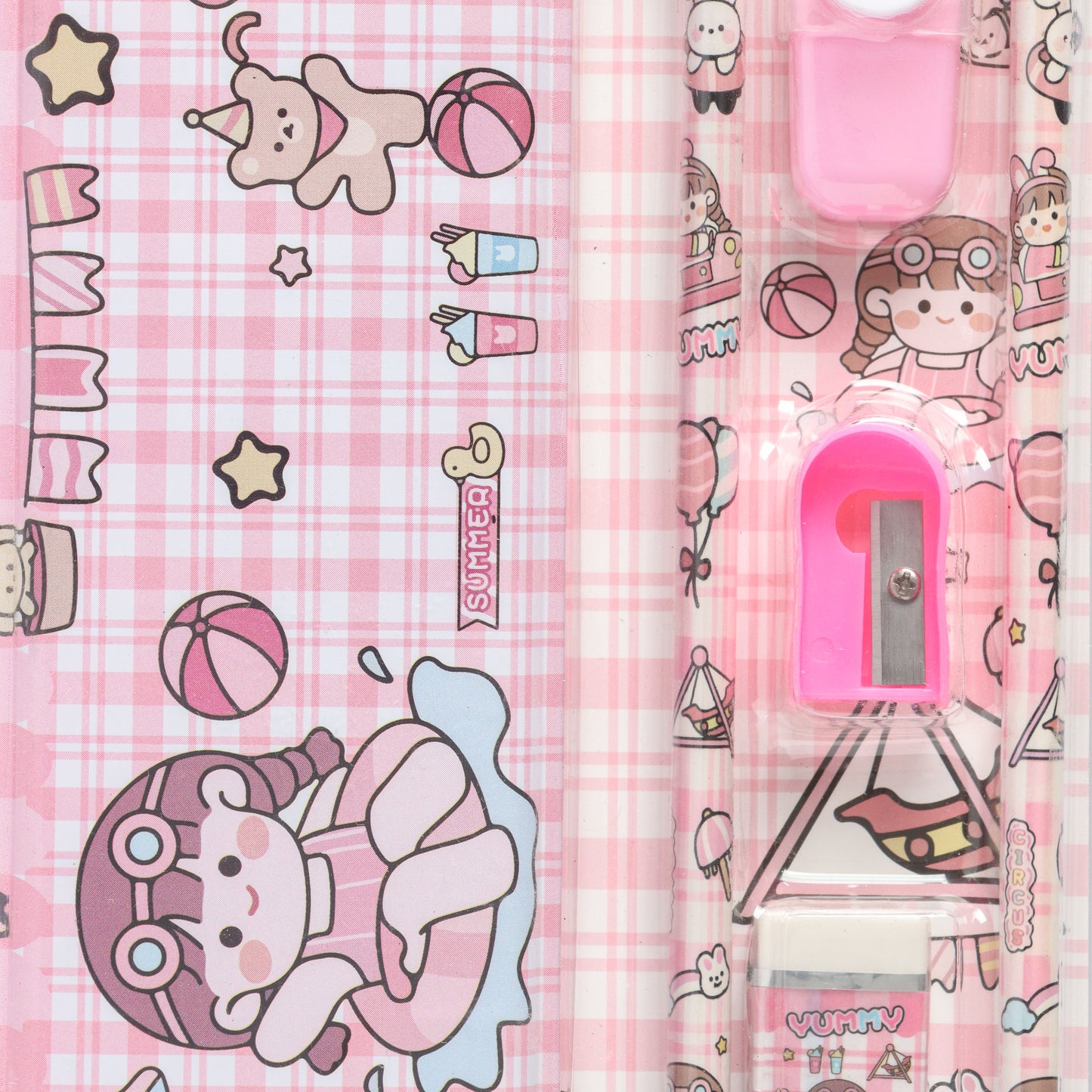 Kids Cartoon Pencil Box Stationery Set – Assorted Pack of 1